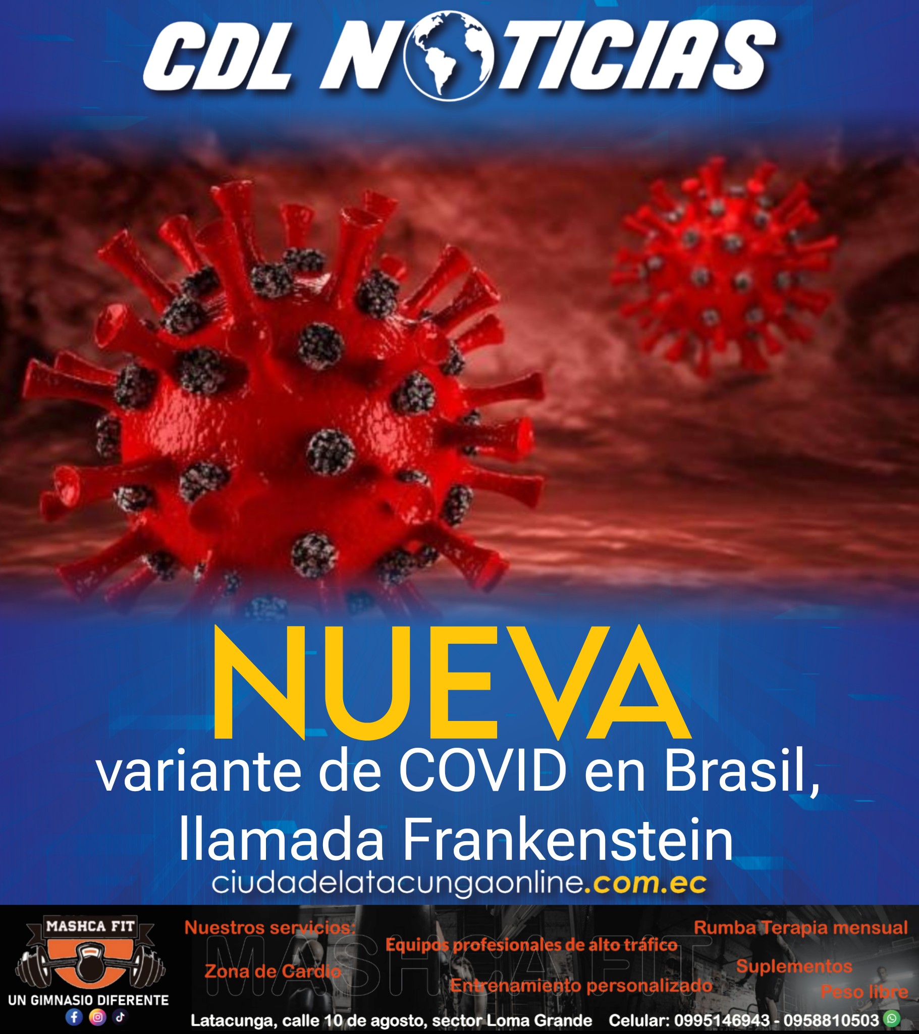 Hallan nueva variante de COVID en Brasil, llamada Frankenstein