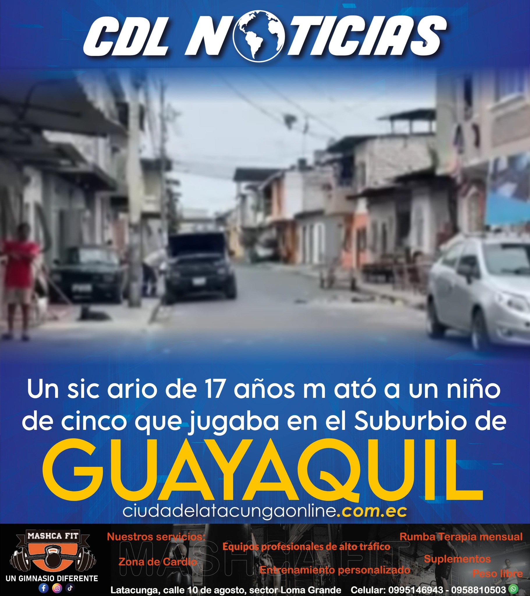 Un sic ario de 17 años m ató a un niño de cinco que jugaba en el Suburbio de Guayaquil