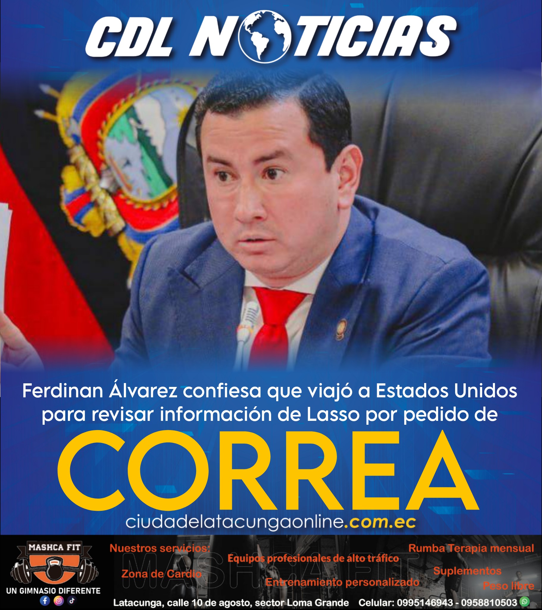 Ferdinan Álvarez confiesa que viajó a Estados Unidos para revisar información de Lasso por pedido de Correa