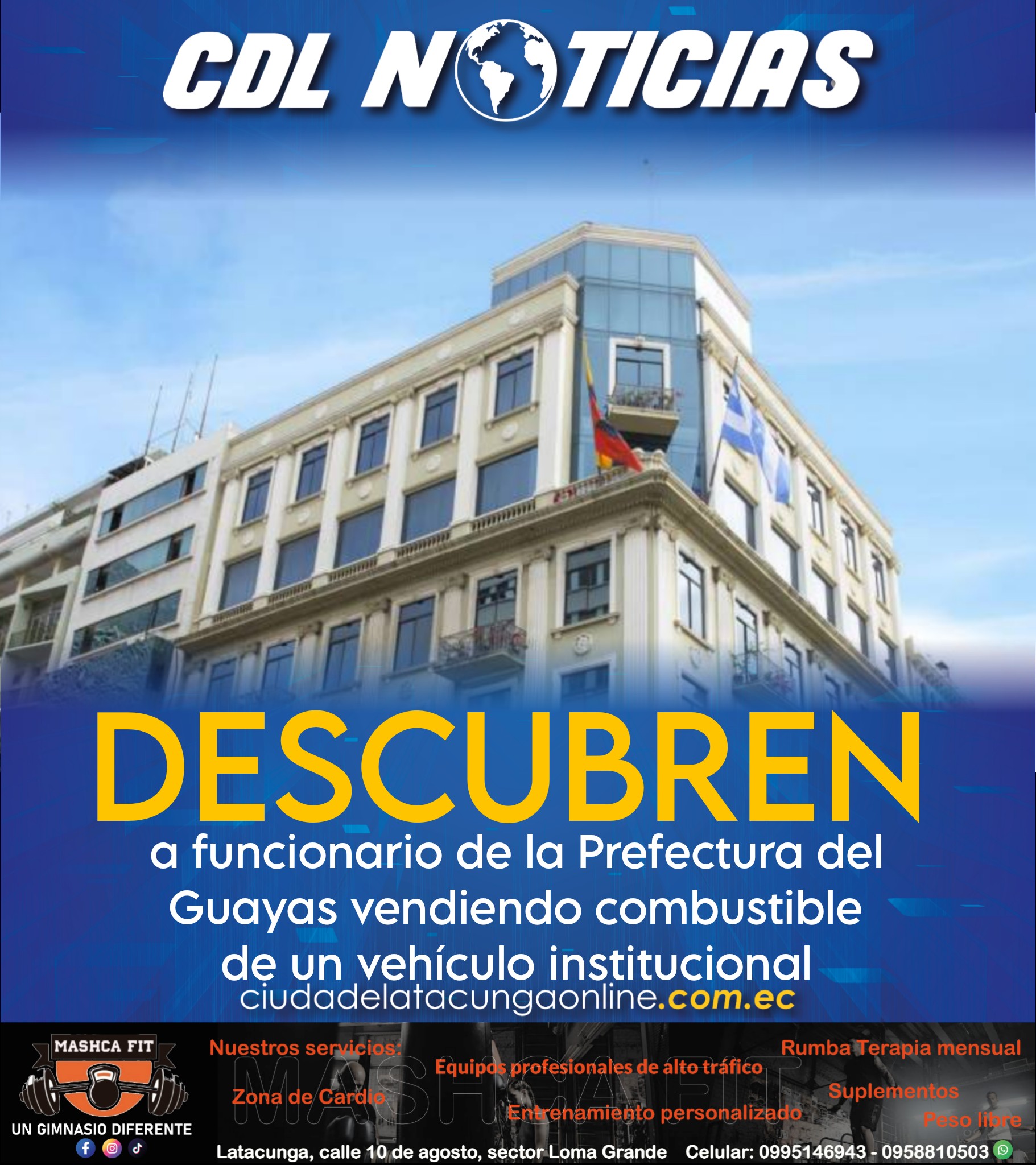 Descubren a funcionario de la Prefectura del Guayas vendiendo combustible de un vehículo institucional