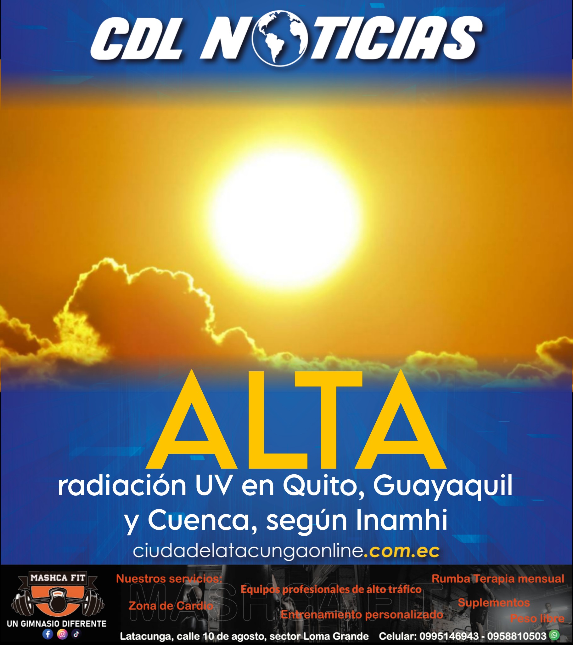 Clima: Alta radiación UV en Quito, Guayaquil y Cuenca, según Inamhi