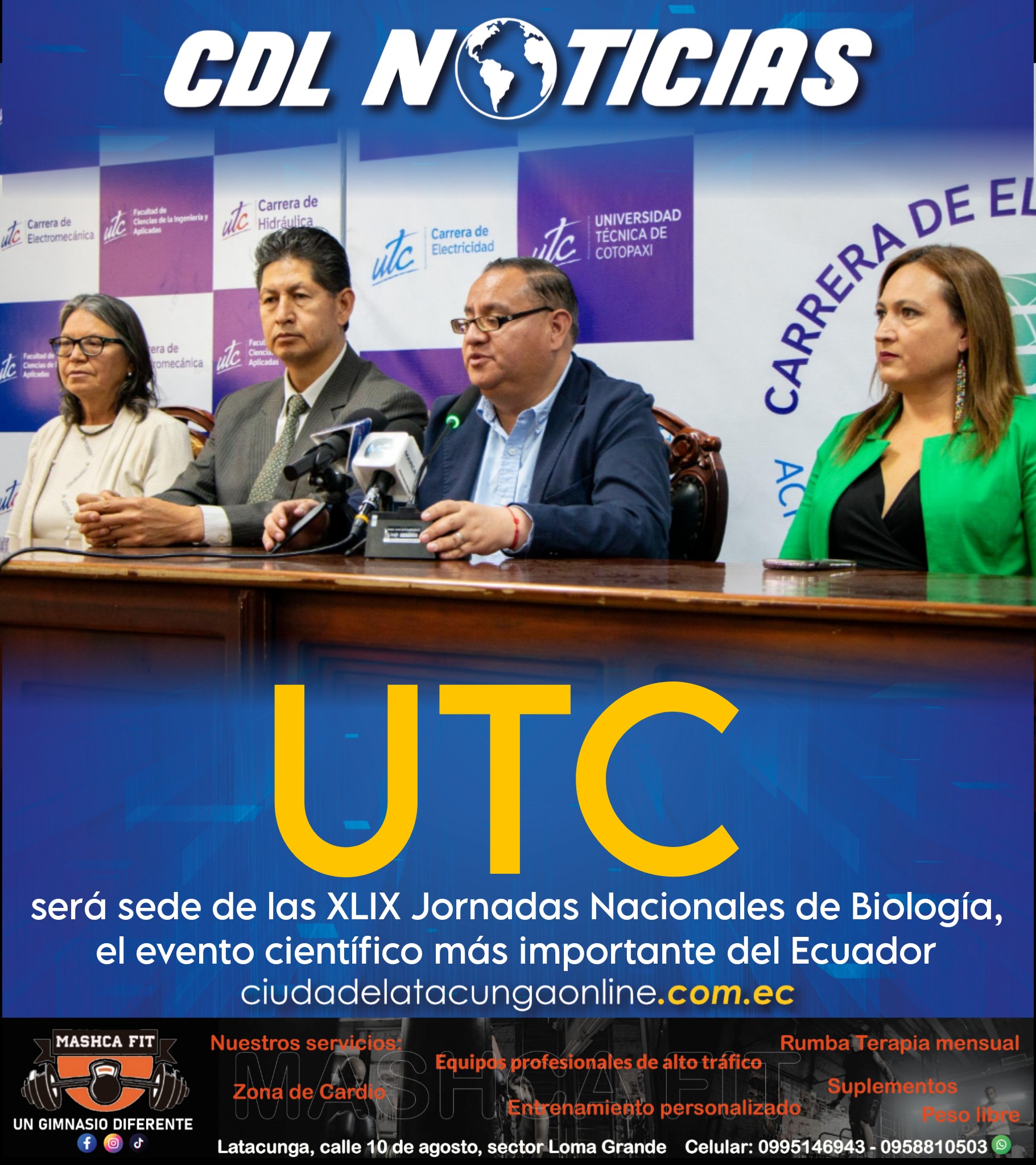 Universidad Técnica de Cotopaxi será sede de las XLIX Jornadas Nacionales de Biología, el evento científico más importante del Ecuador