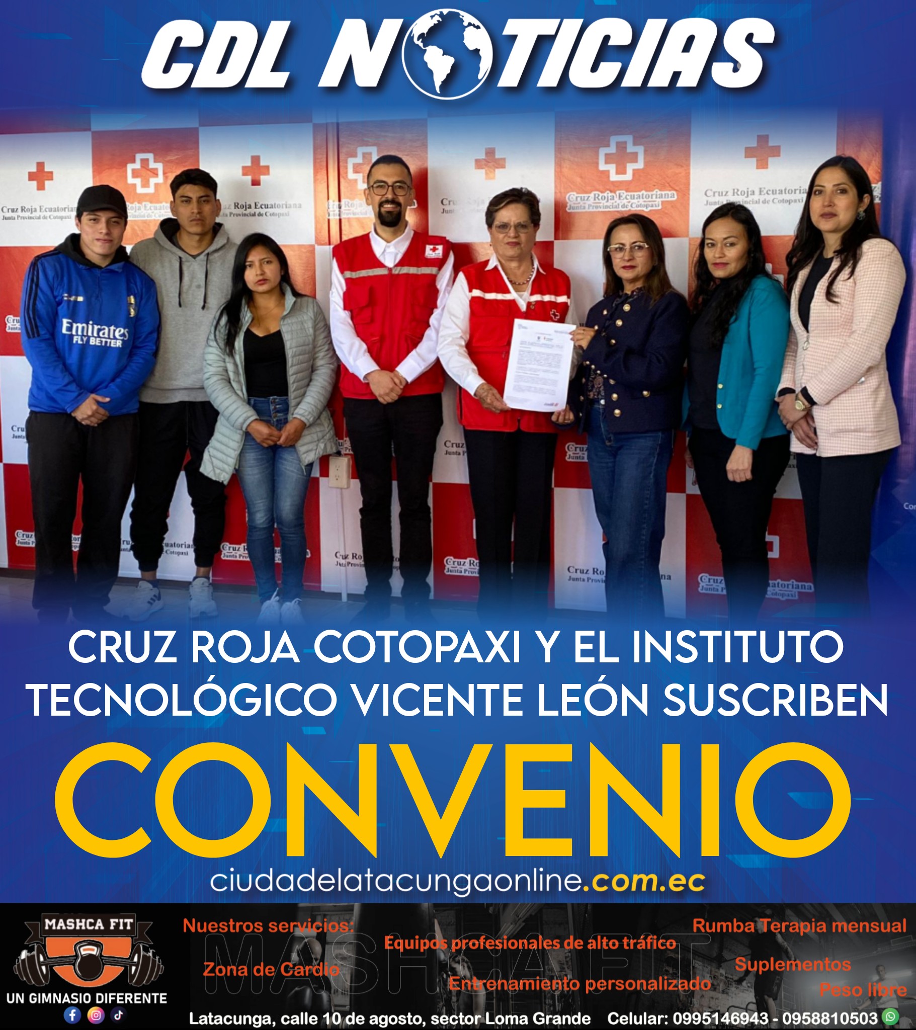 CRUZ ROJA COTOPAXI Y EL INSTITUTO TECNOLÓGICO VICENTE LEÓN SUSCRIBEN CONVENIO DE COOPERACIÓN INTERINSTITUCIONAL