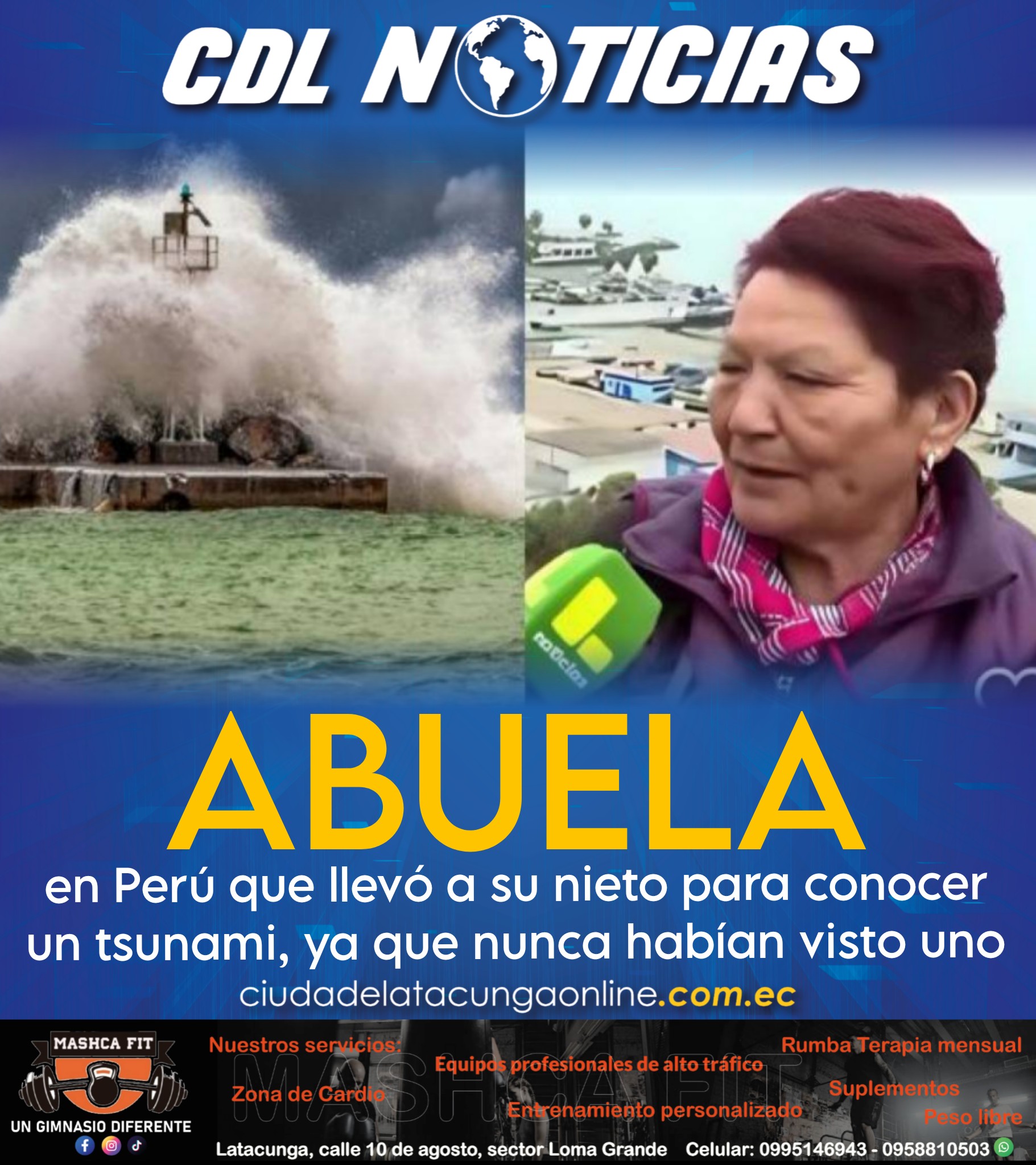 La abuelita en Perú que llevó a su nieto para conocer un tsunami, ya que nunca habían visto uno