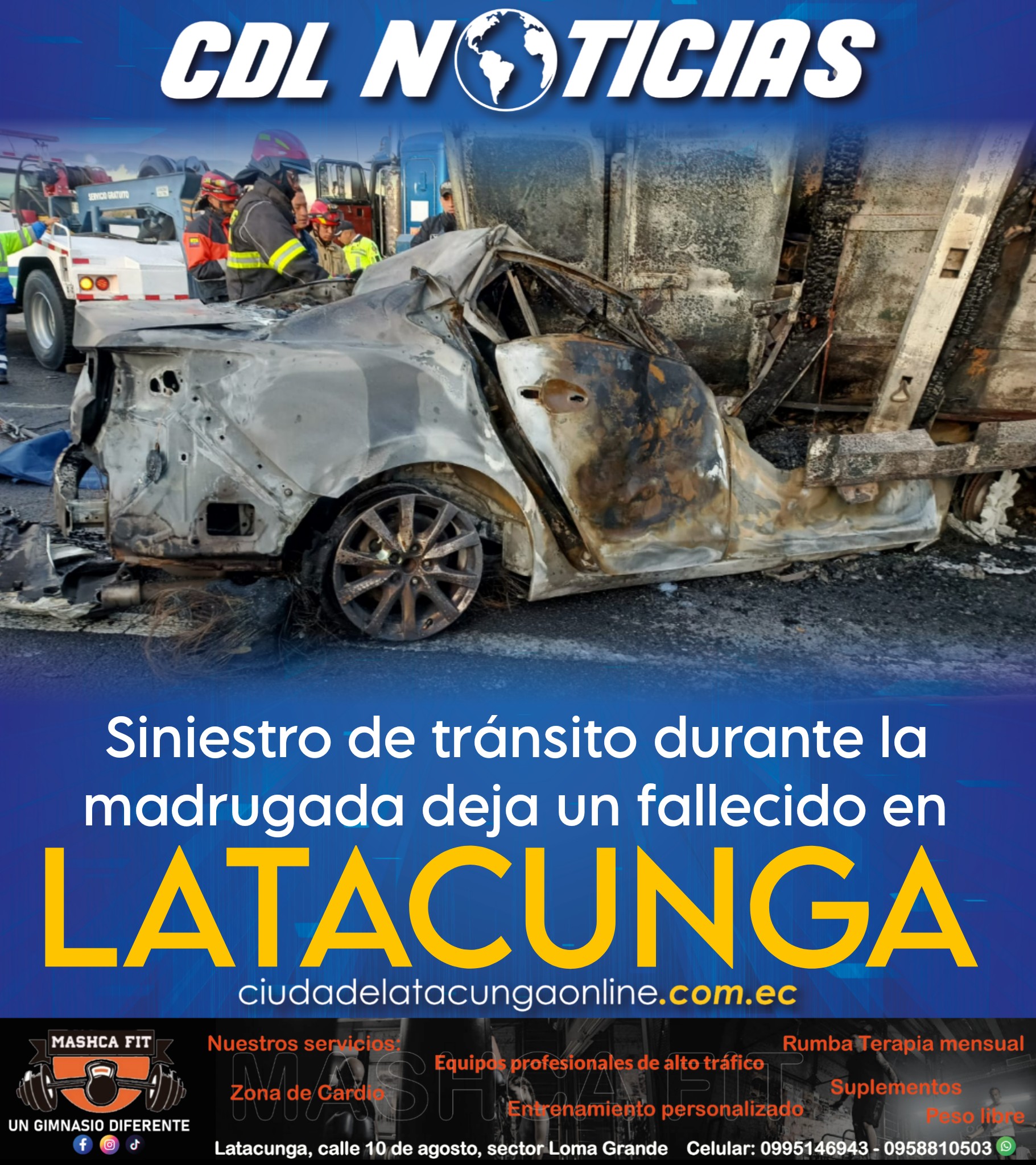 Siniestro de tránsito durante la madrugada deja un fallecido en Latacunga