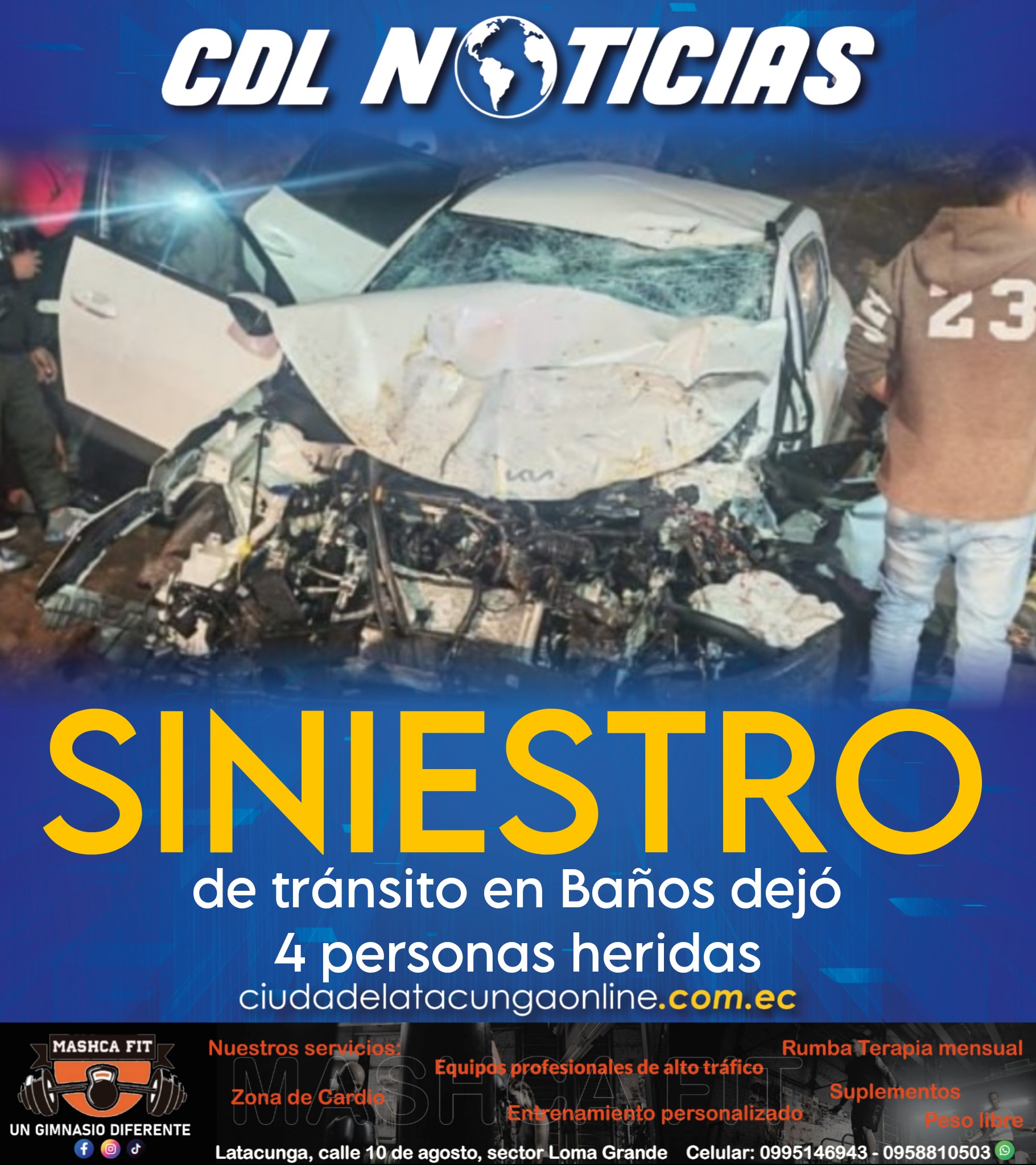 Siniestro de tránsito en Baños dejó 4 personas heridas