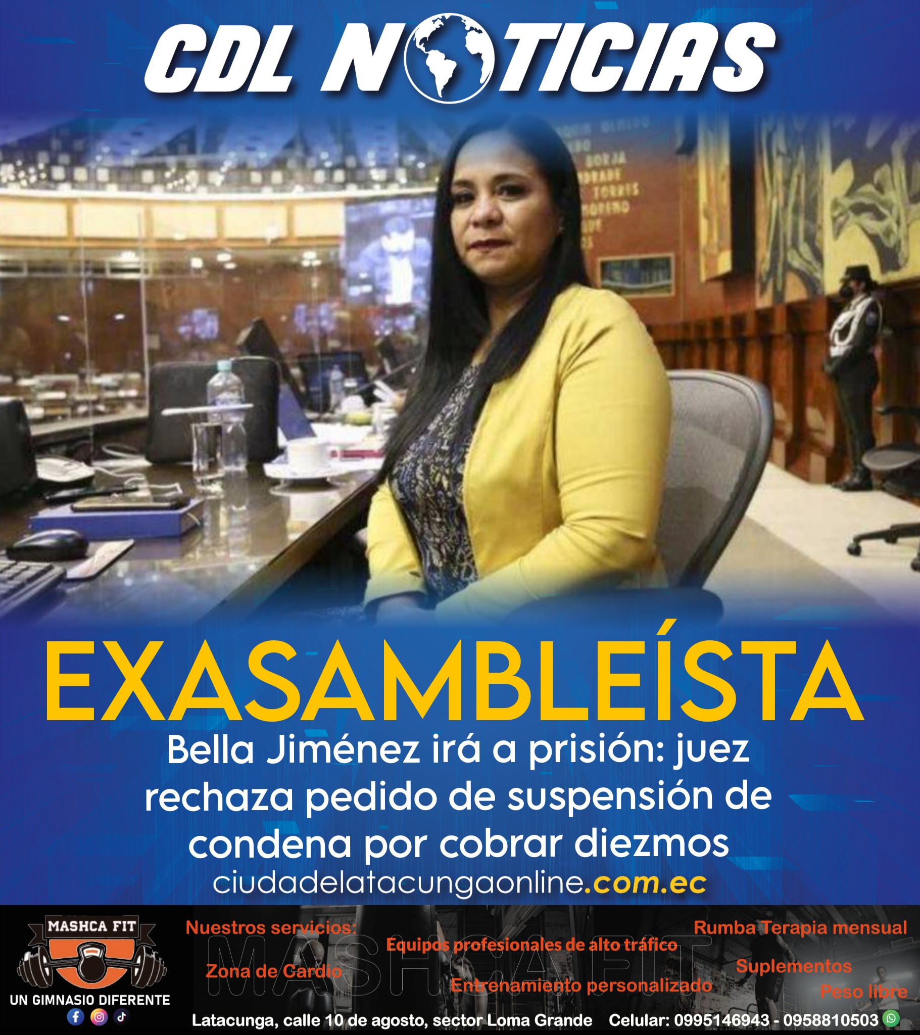 Exasambleísta Bella Jiménez irá a prisión: juez rechaza pedido de suspensión de condena por cobrar diezmos