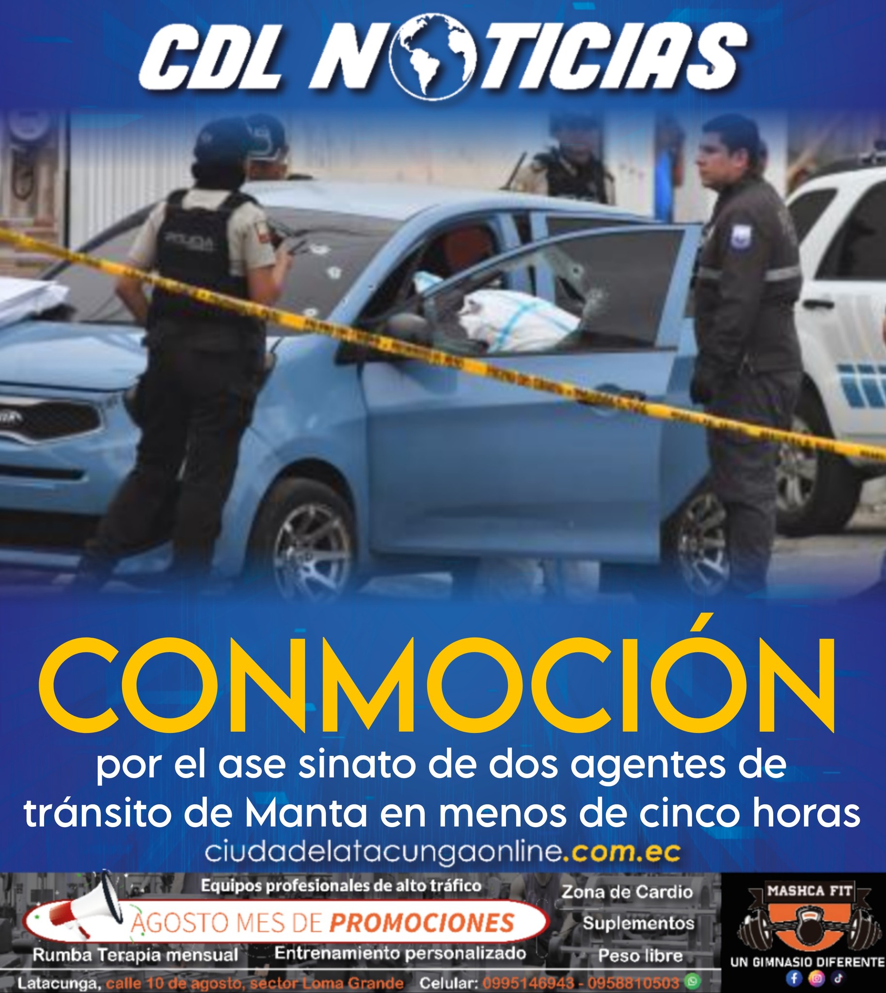 Conmoción por el ase sinato de dos agentes de tránsito de Manta en menos de cinco horas