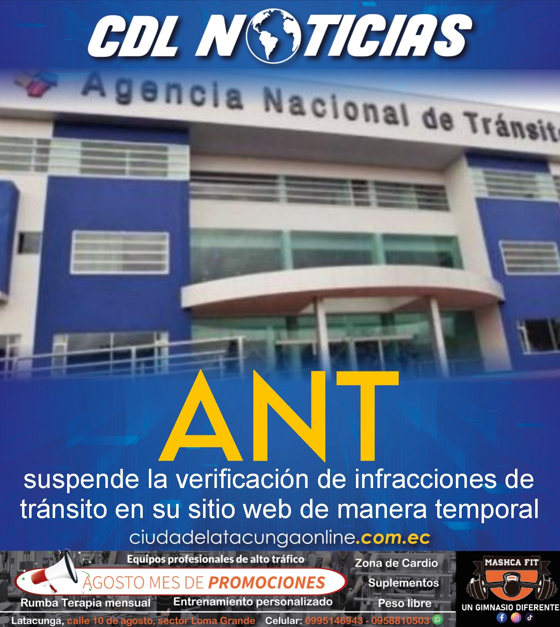ANT suspende la verificación de infracciones de tránsito en su sitio web de manera temporal