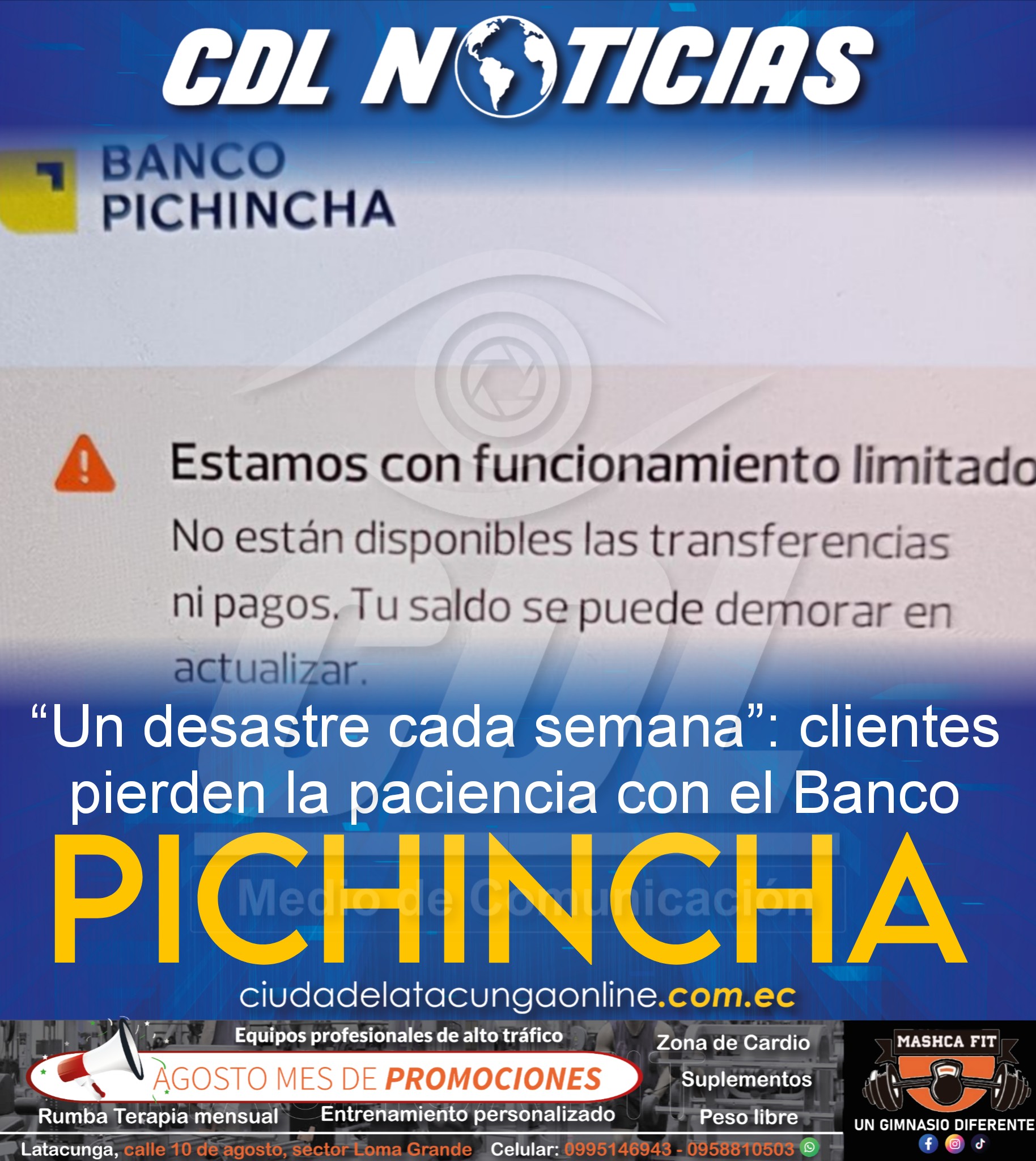 “Un desastre cada semana”: clientes pierden la paciencia con el Banco Pichincha