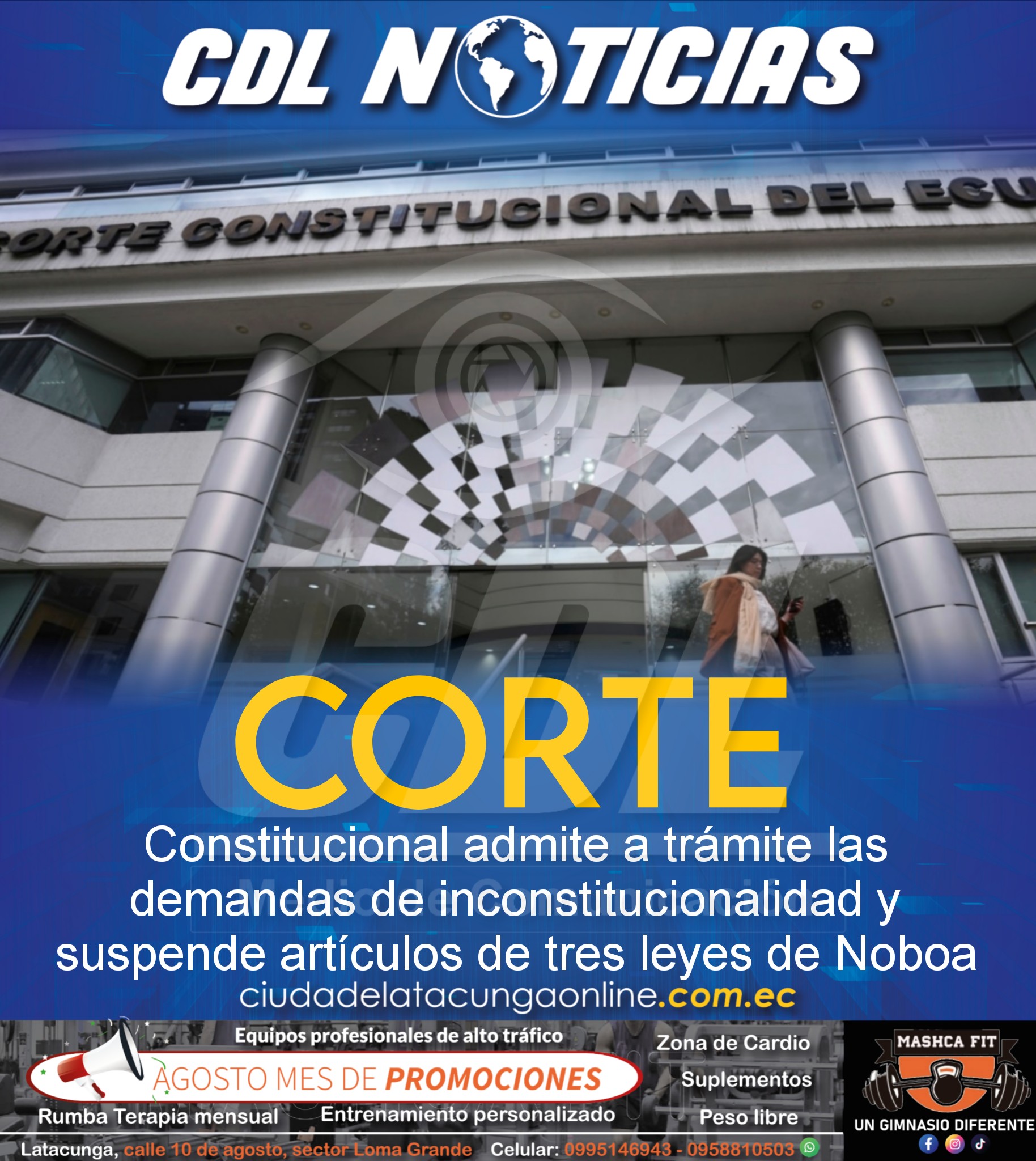 La Corte Constitucional admite a trámite las demandas de inconstitucionalidad y suspende artículos de tres leyes de Noboa