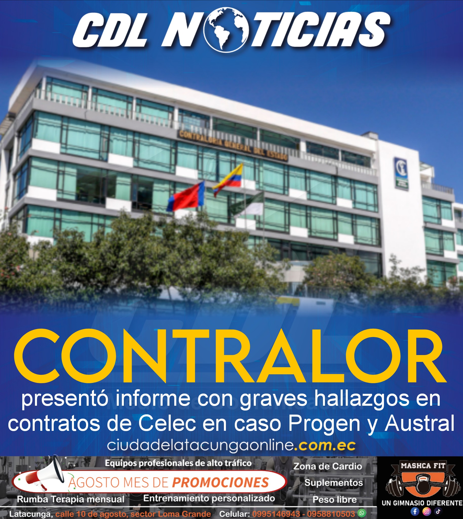 Contralor presentó informe con graves hallazgos en contratos de Celec en caso Progen y Austral