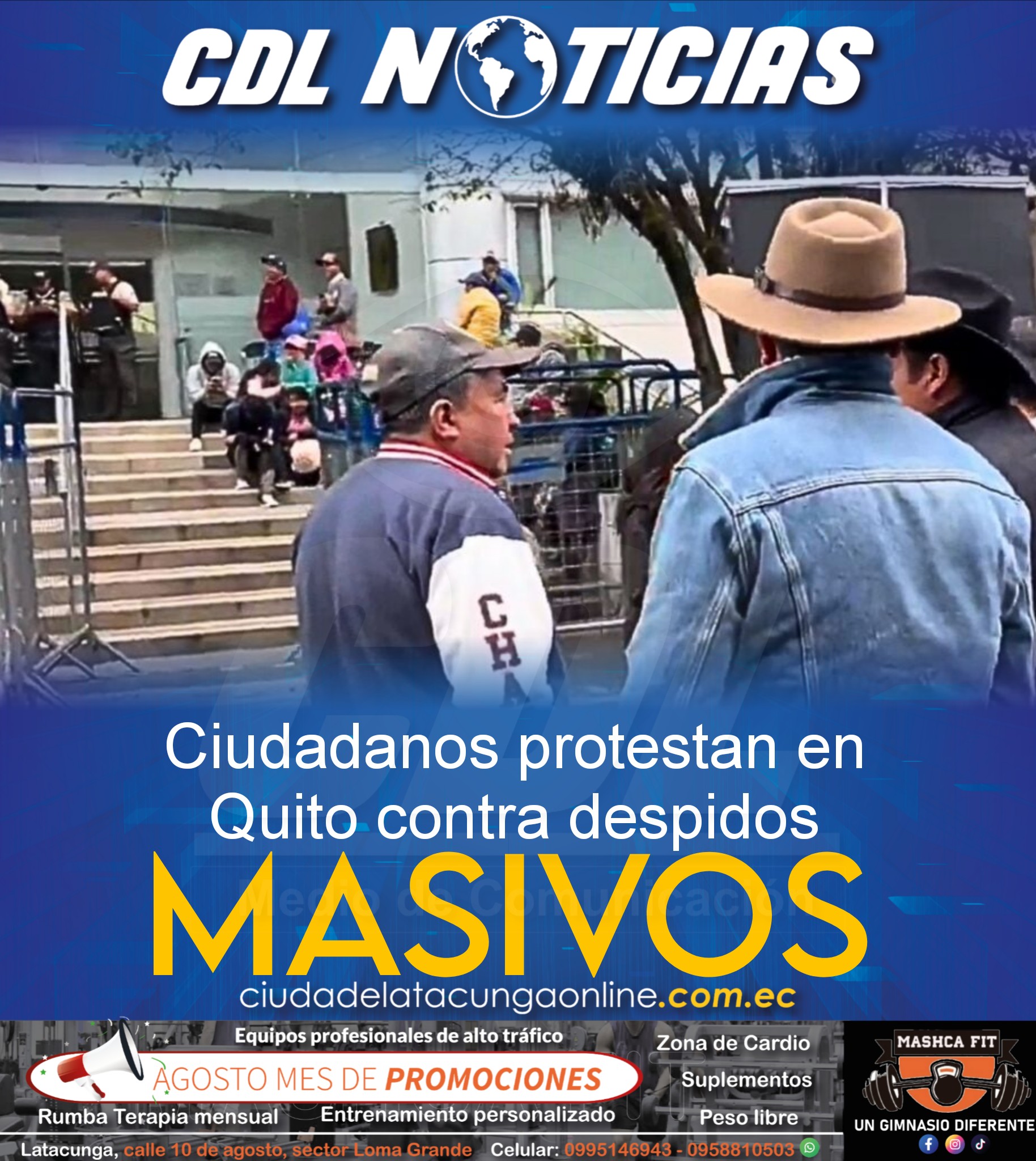 Ciudadanos protestan en Quito contra despidos masivos