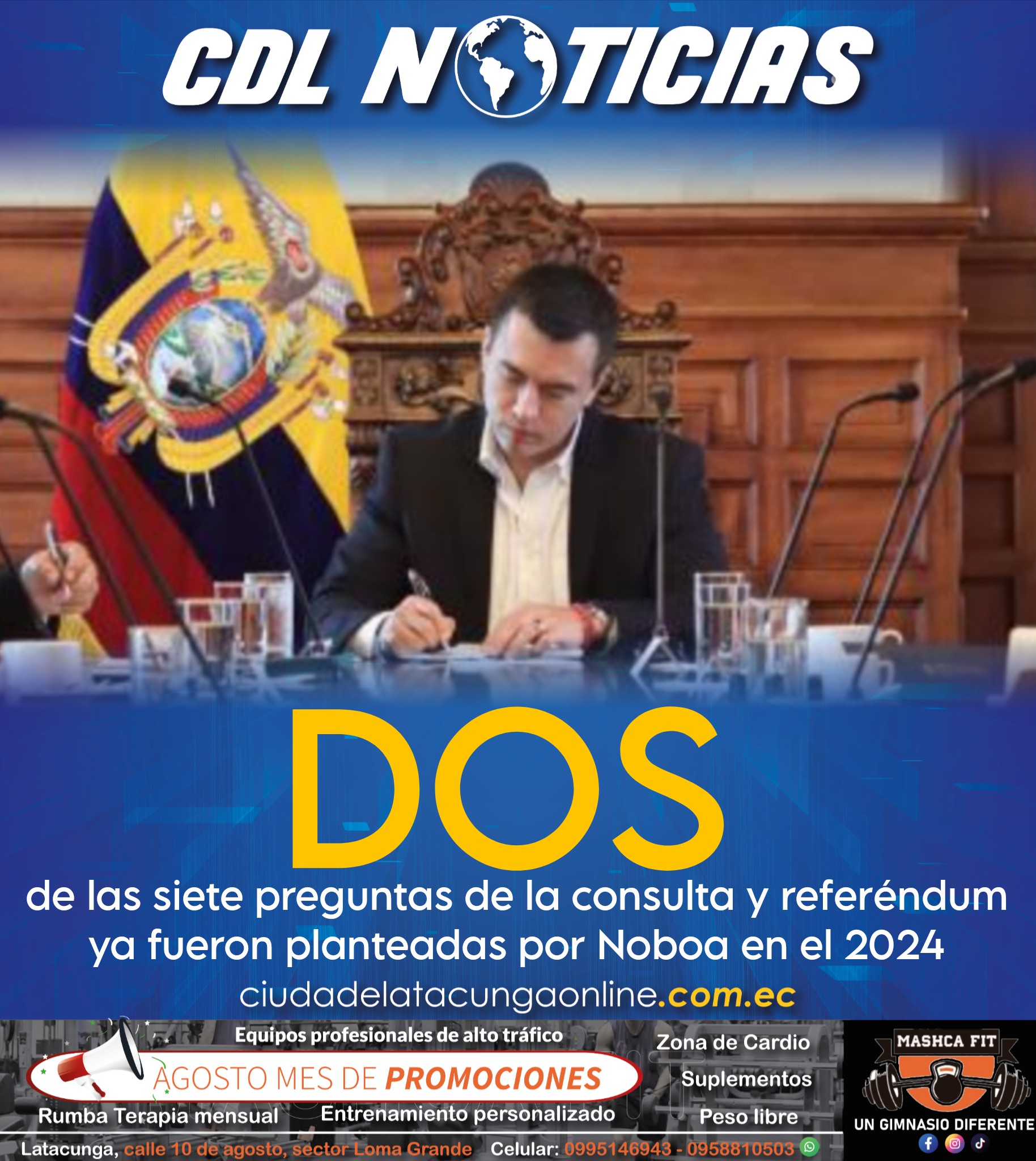 Dos de las siete preguntas de la consulta y referéndum ya fueron planteadas por Noboa en el 2024