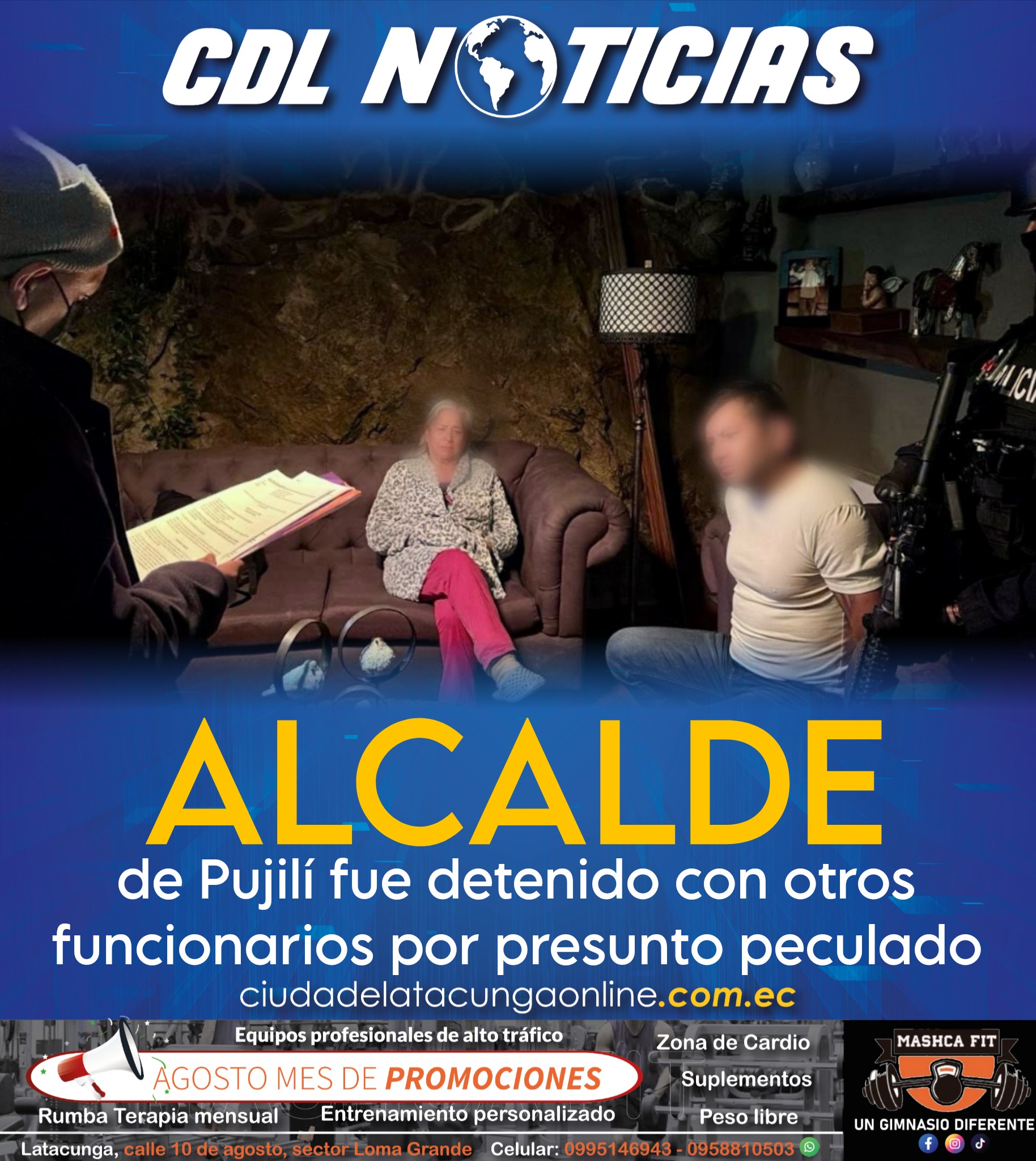 El alcalde de Pujilí fue detenido con otros funcionarios por presunto peculado