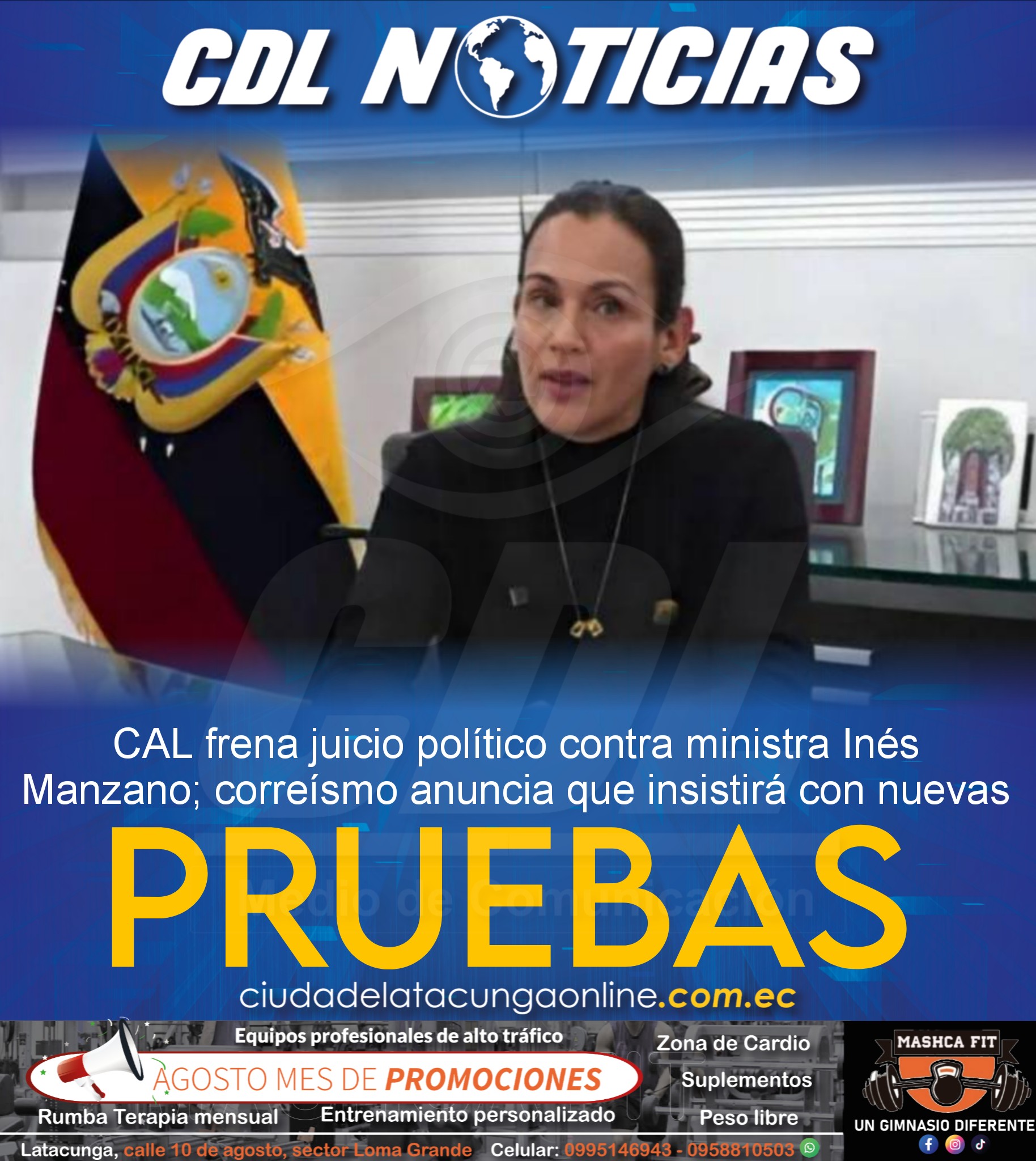 CAL frena juicio político contra ministra Inés Manzano; correísmo anuncia que insistirá con nuevas pruebas