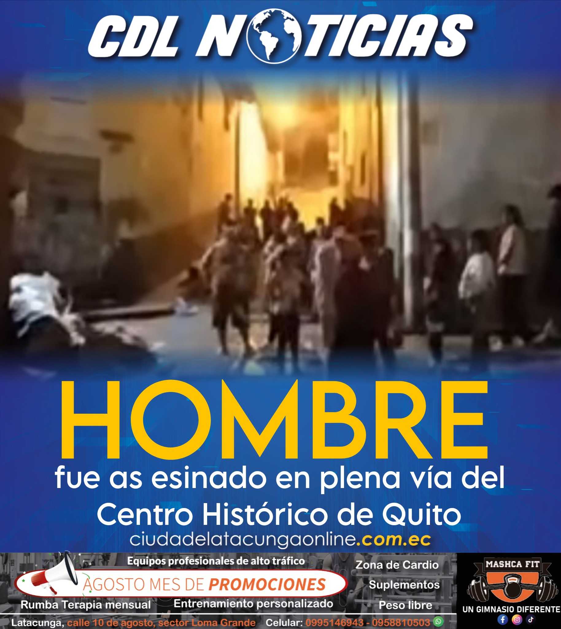 Un hombre fue as esinado en plena vía del Centro Histórico de Quito