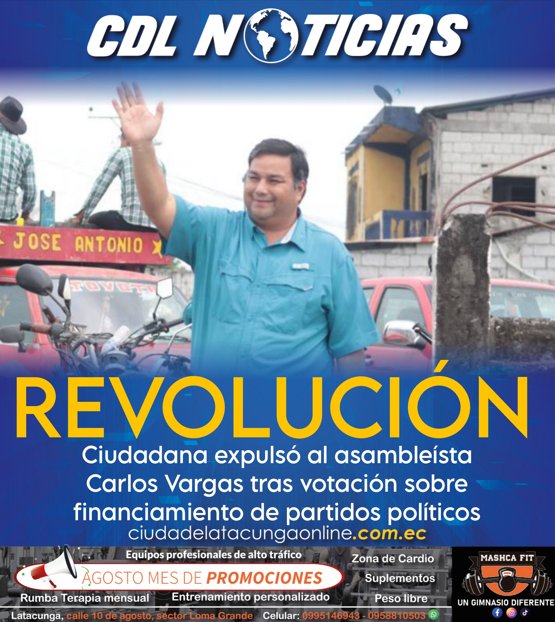 Revolución Ciudadana expulsó al asambleísta Carlos Vargas tras votación sobre financiamiento de partidos políticos