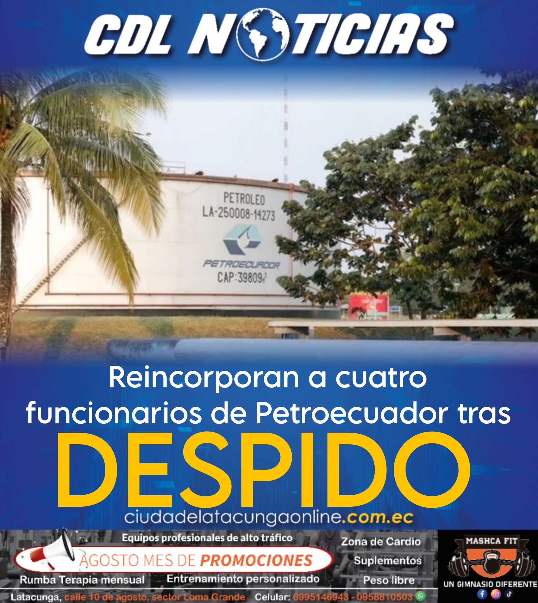 Reincorporan a cuatro funcionarios de Petroecuador tras despido