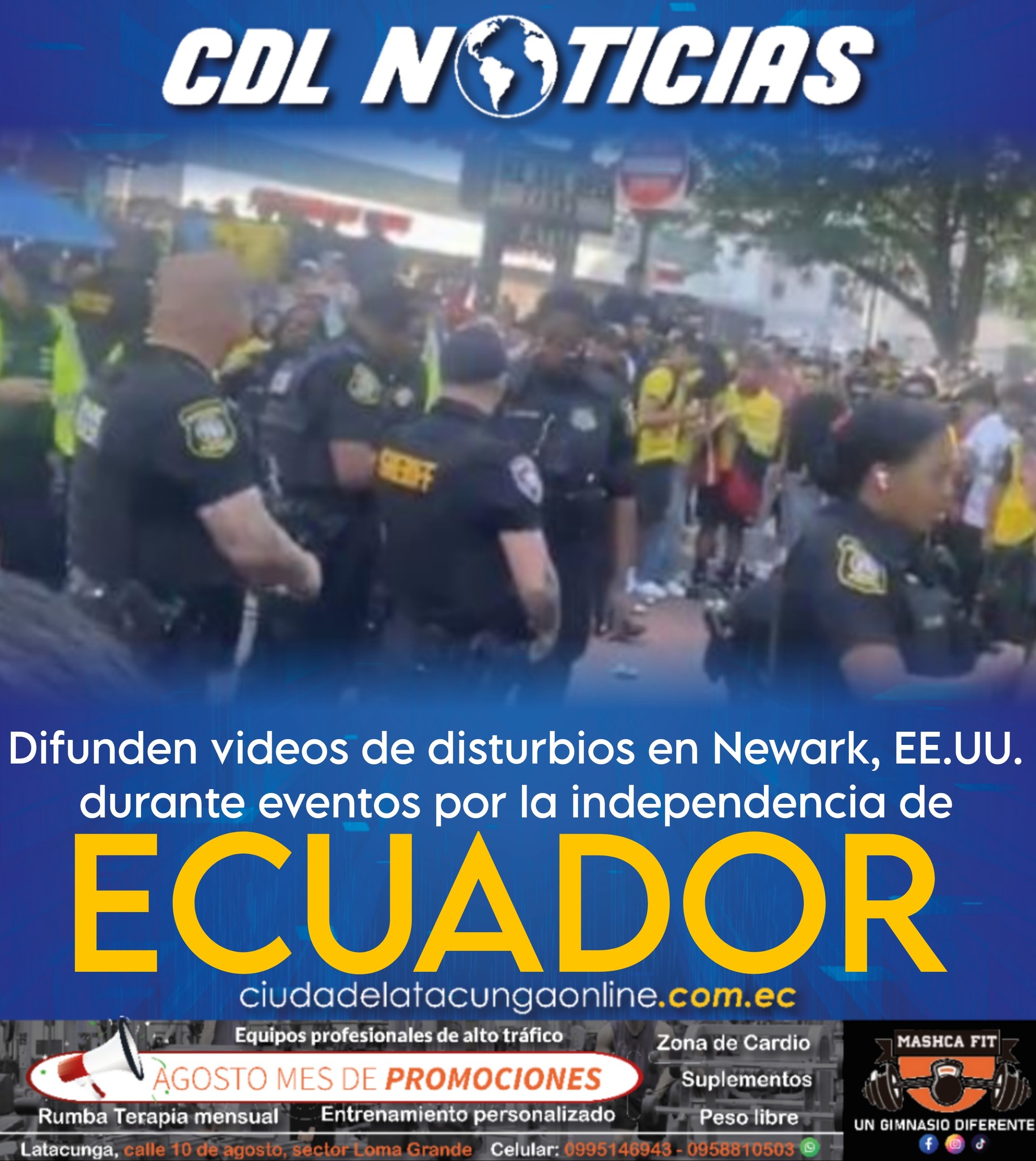 Difunden videos de disturbios en Newark, EE.UU. durante eventos por la independencia de Ecuador