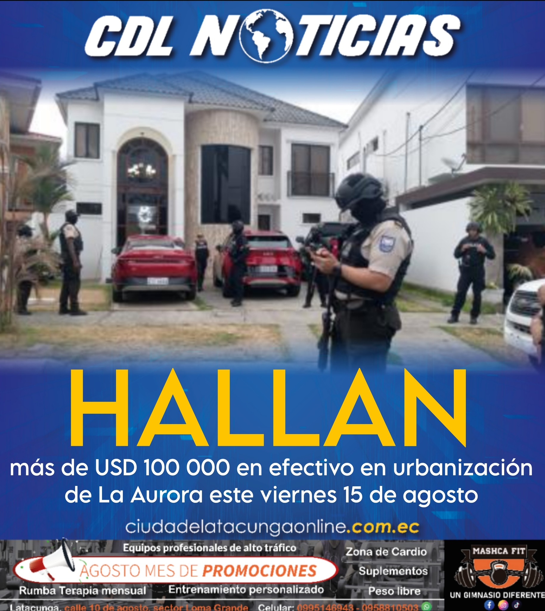 Hallan más de USD 100 000 en efectivo en urbanización de La Aurora este viernes 15 de agosto