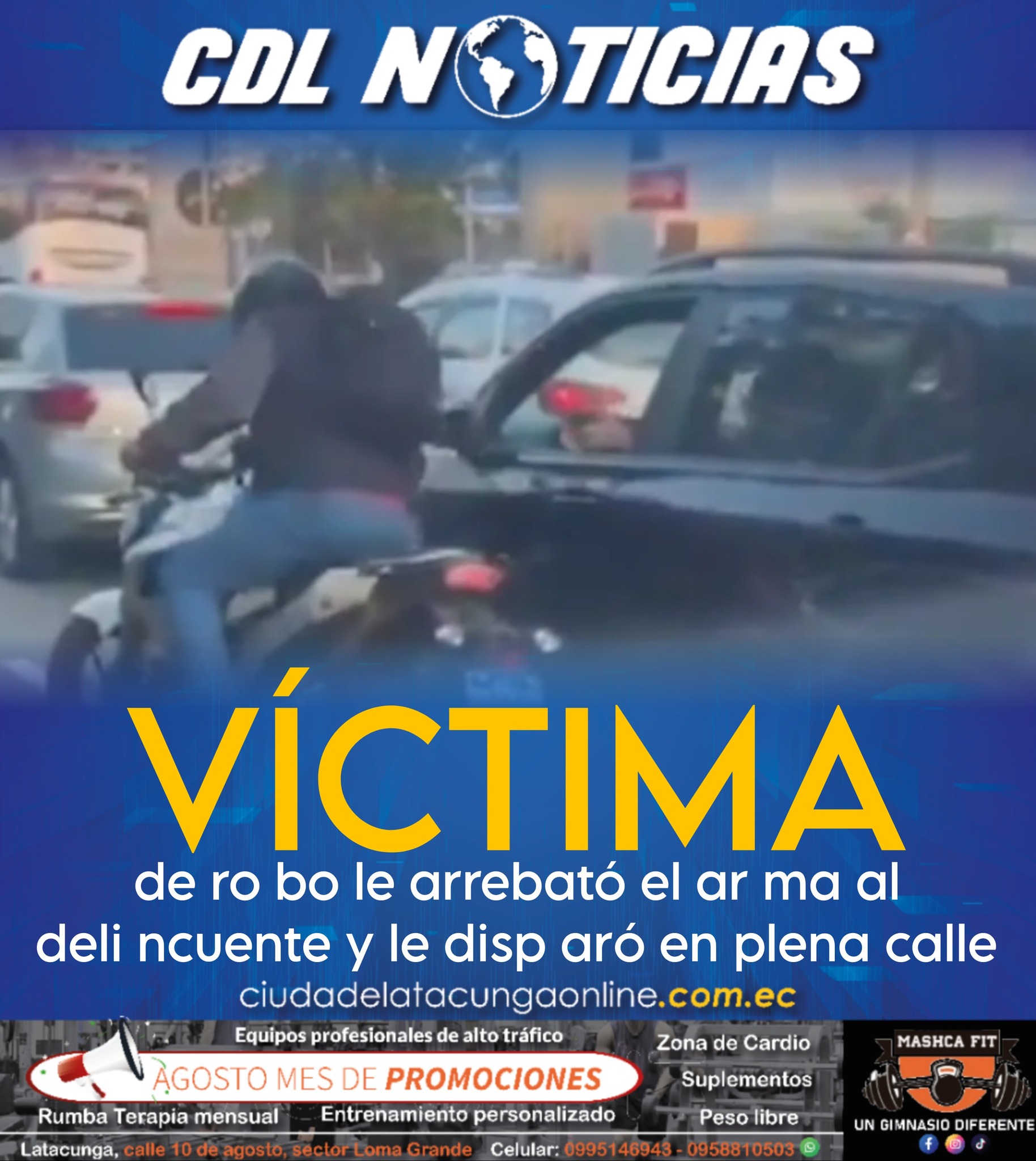 Víctima de ro bo le arrebató el ar ma al deli ncuente y le disp aró en plena calle