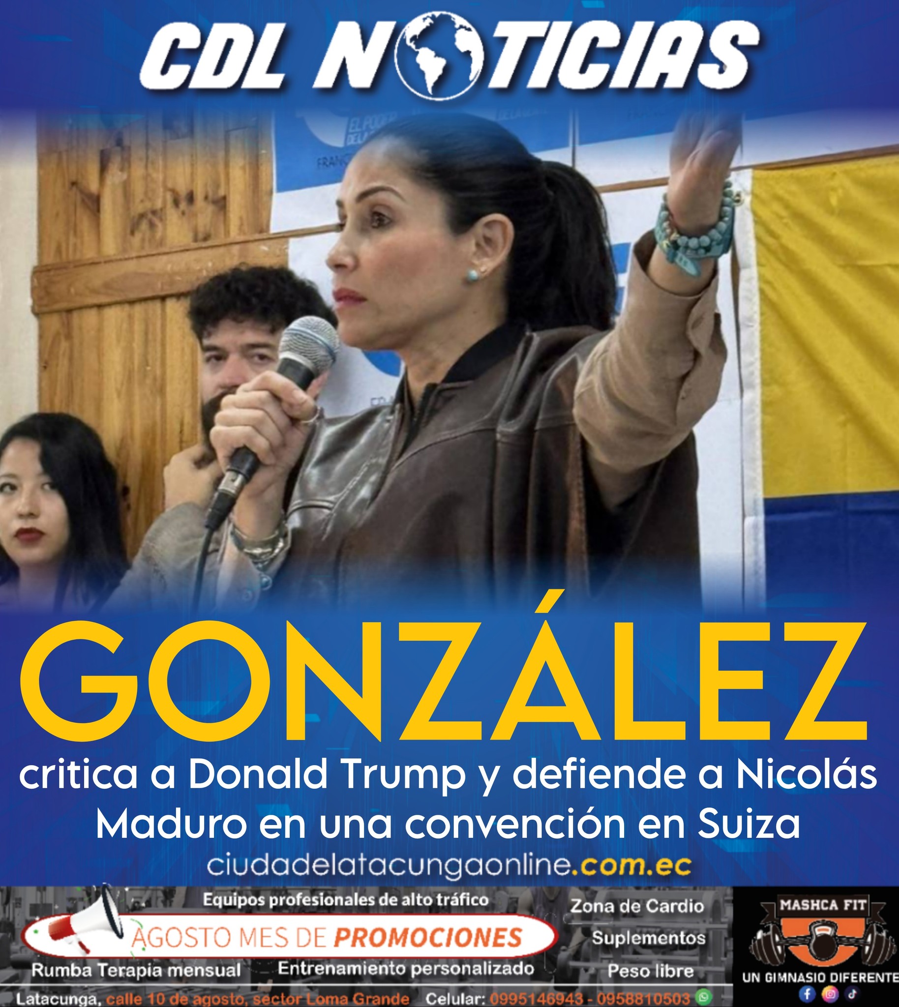 Luisa González critica a Donald Trump y defiende a Nicolás Maduro en una convención en Suiza