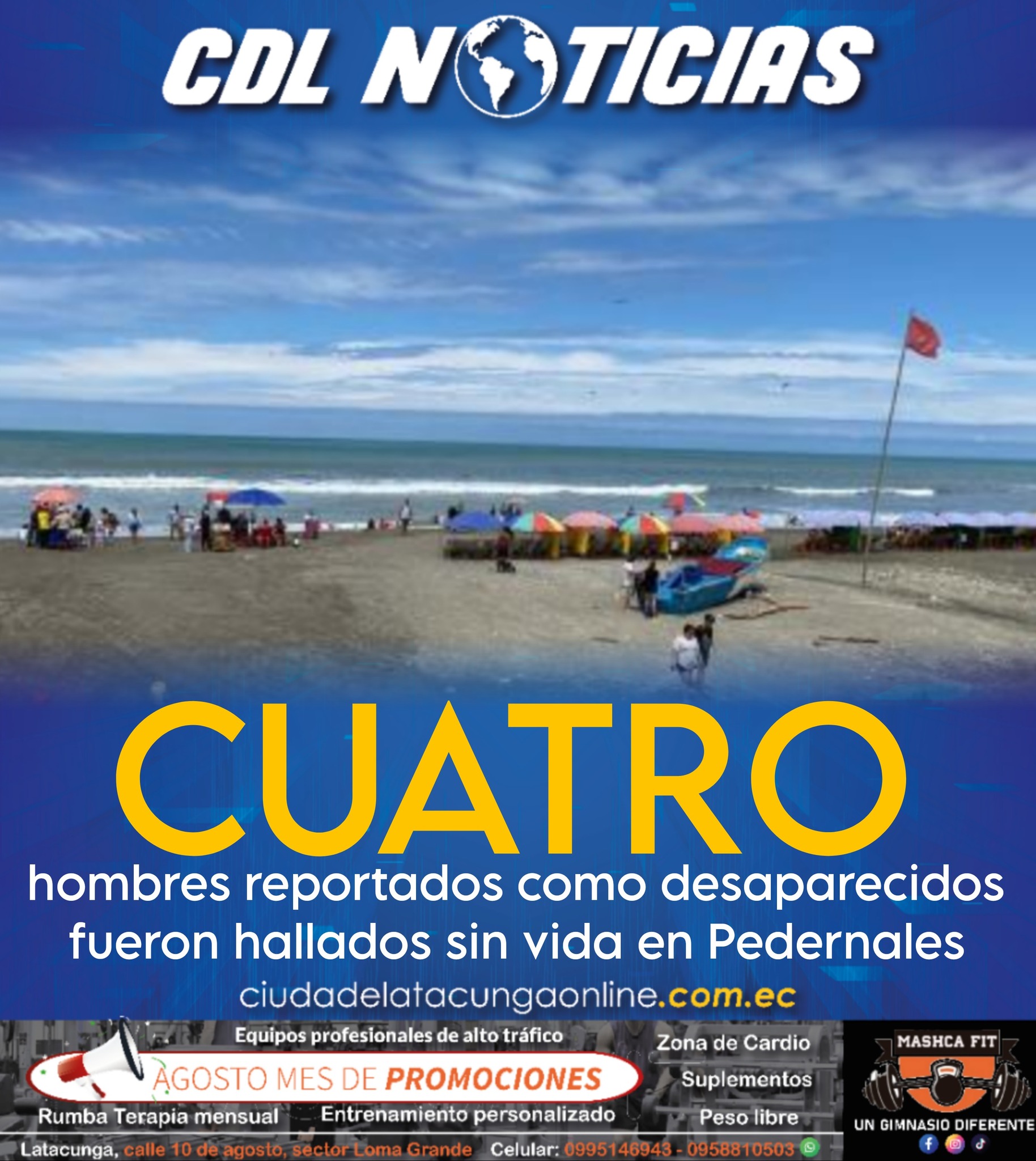 Cuatro hombres reportados como desaparecidos fueron hallados sin vida en Pedernales