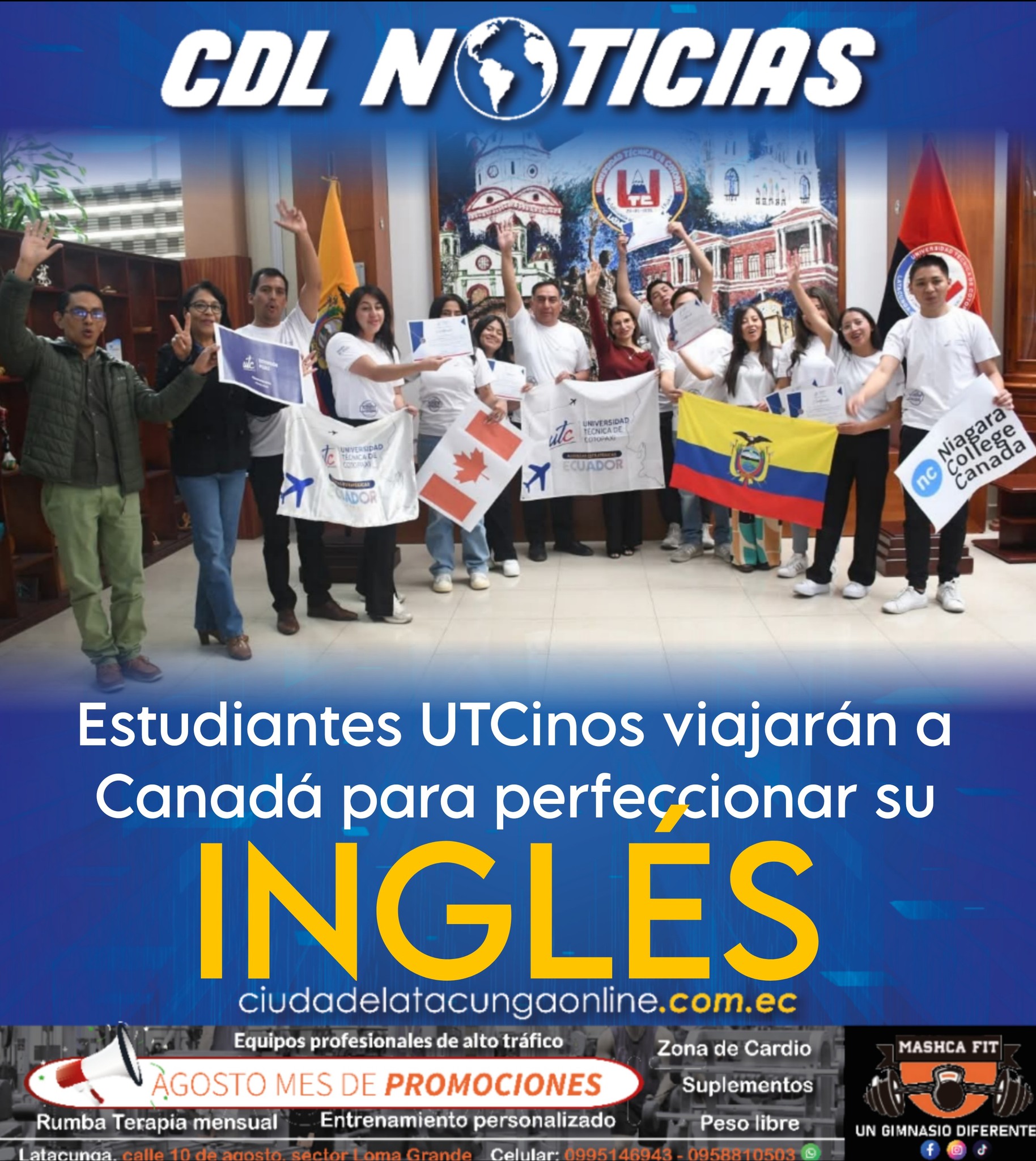 Estudiantes UTCinos viajarán a Canadá para perfeccionar su inglés