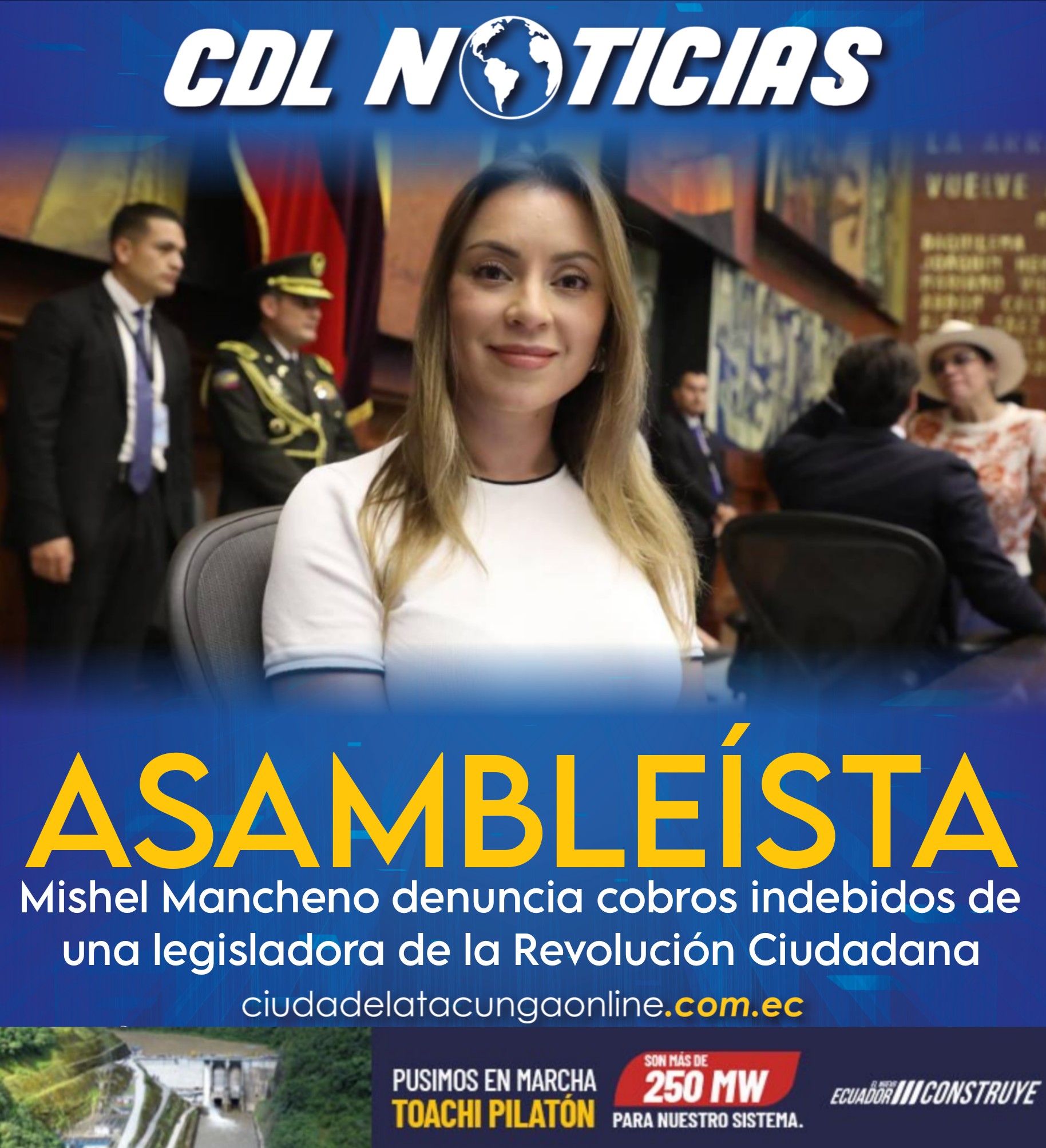 La asambleísta Mishel Mancheno denuncia cobros indebidos de una legisladora de la Revolución Ciudadana