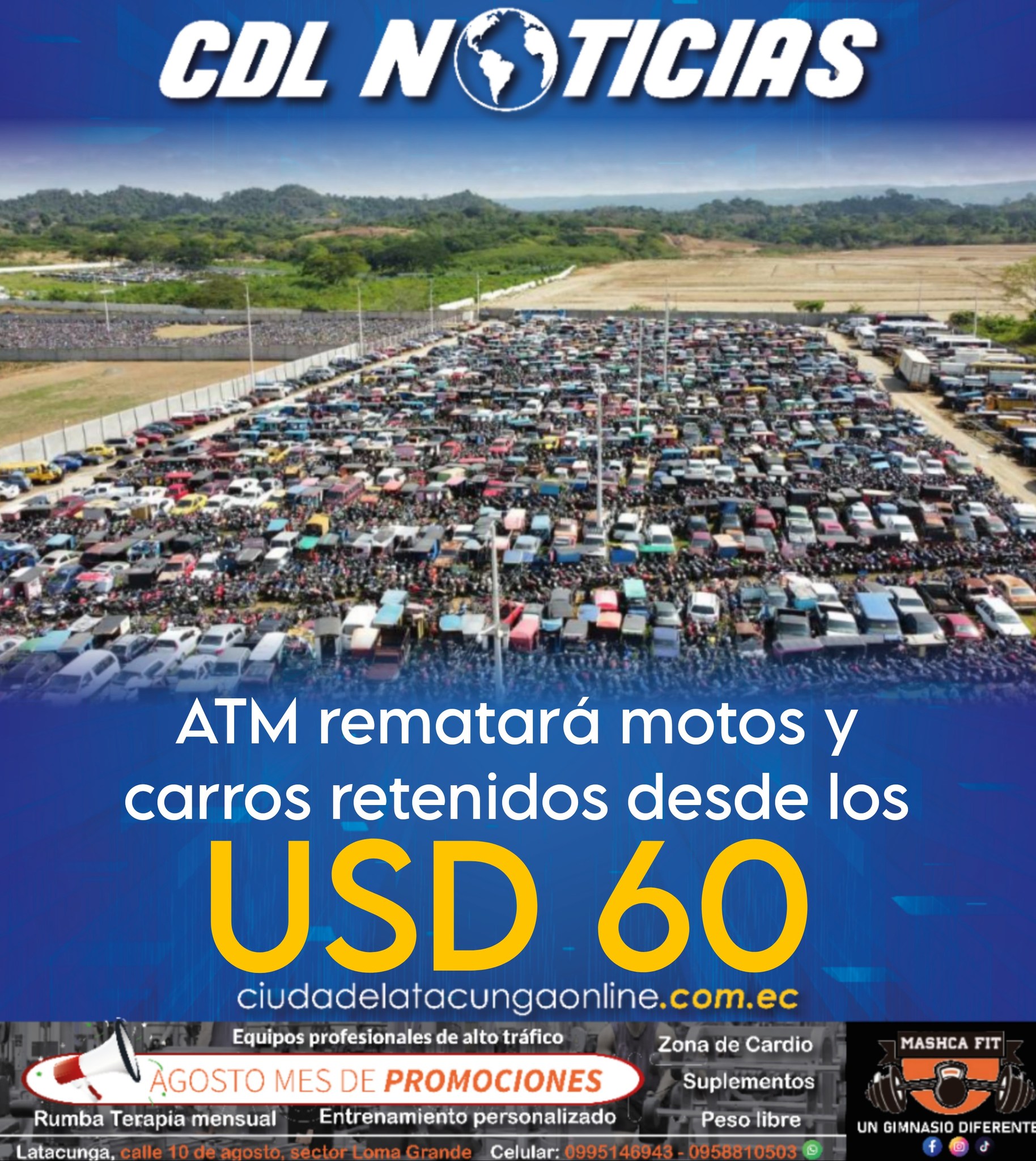 ATM rematará motos y carros retenidos desde los USD 60