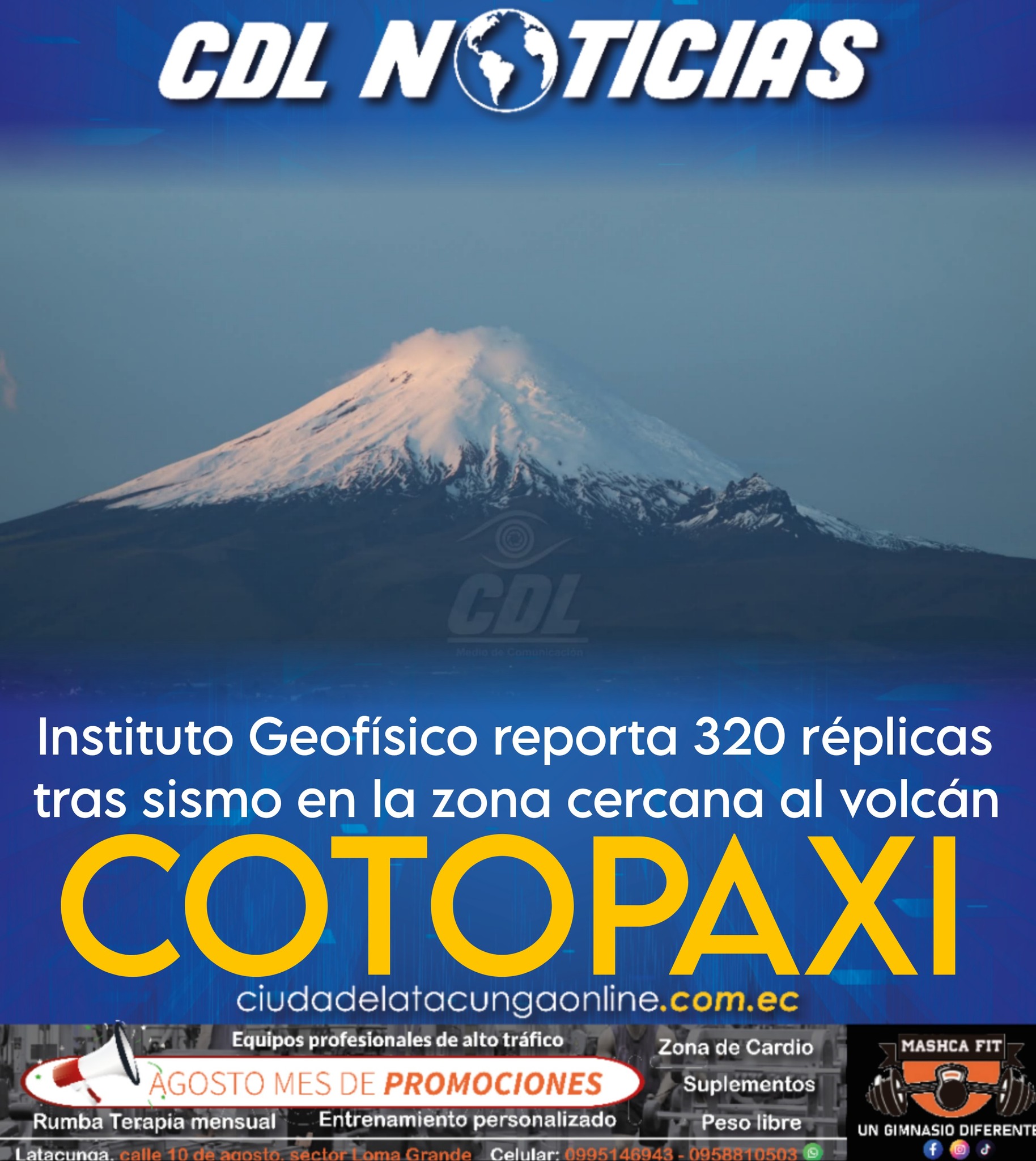 Instituto Geofísico reporta 320 réplicas tras sismo en la zona cercana al volcán Cotopaxi