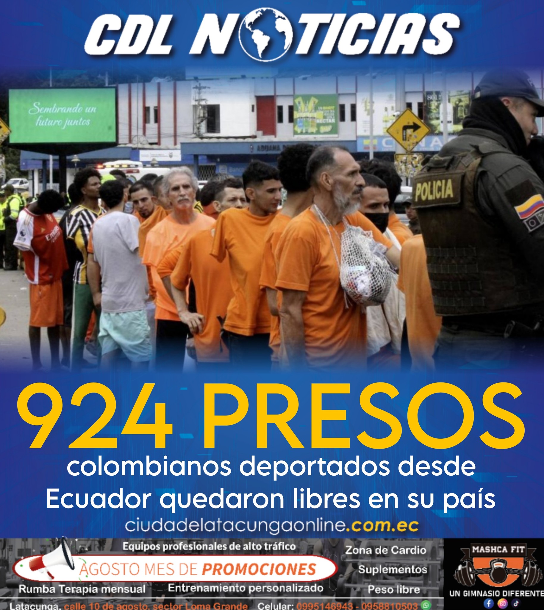924 presos colombianos deportados desde Ecuador quedaron libres en su país