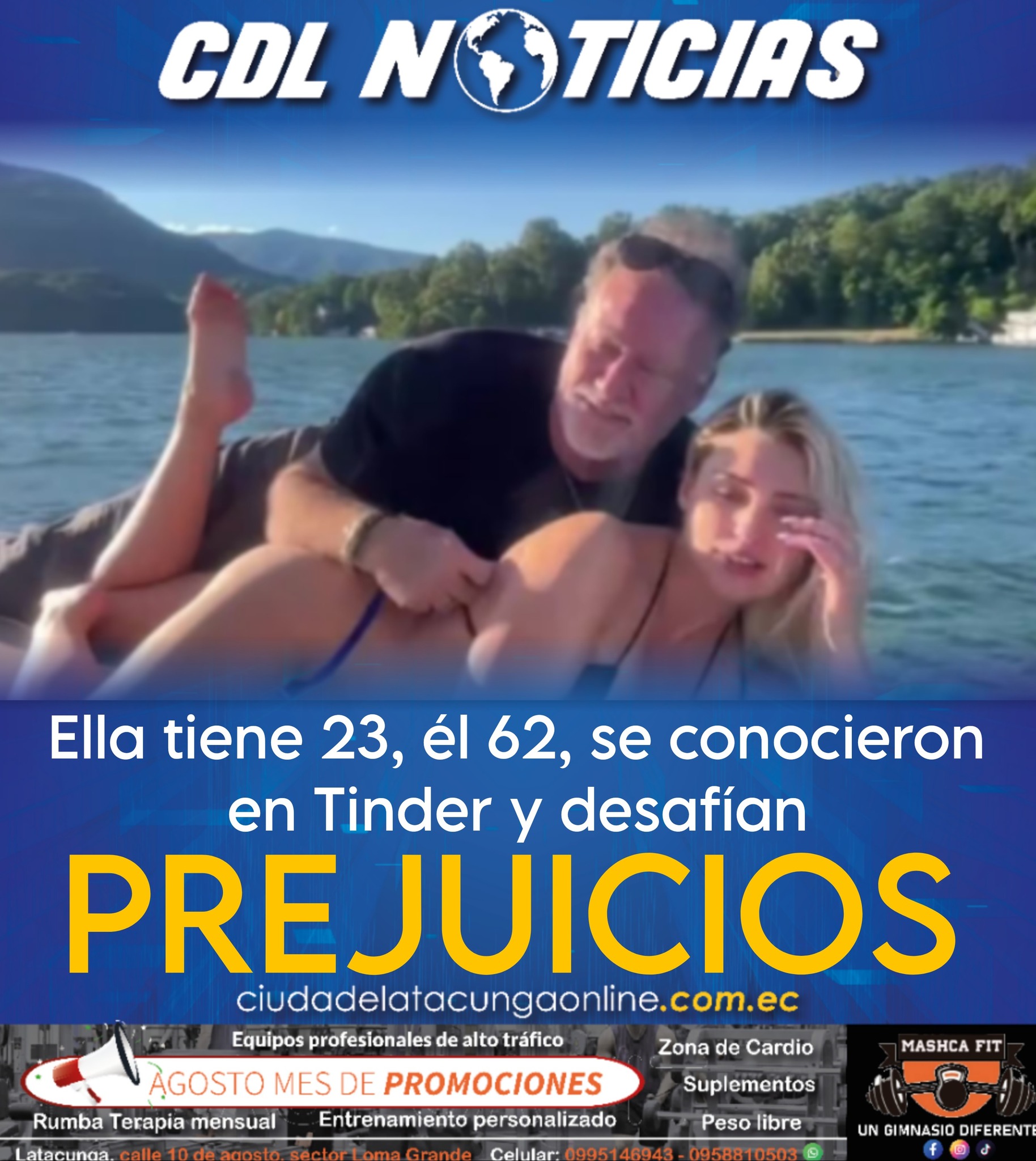 Ella tiene 23, él 62, se conocieron en Tinder y desafían prejuicios en redes sociales