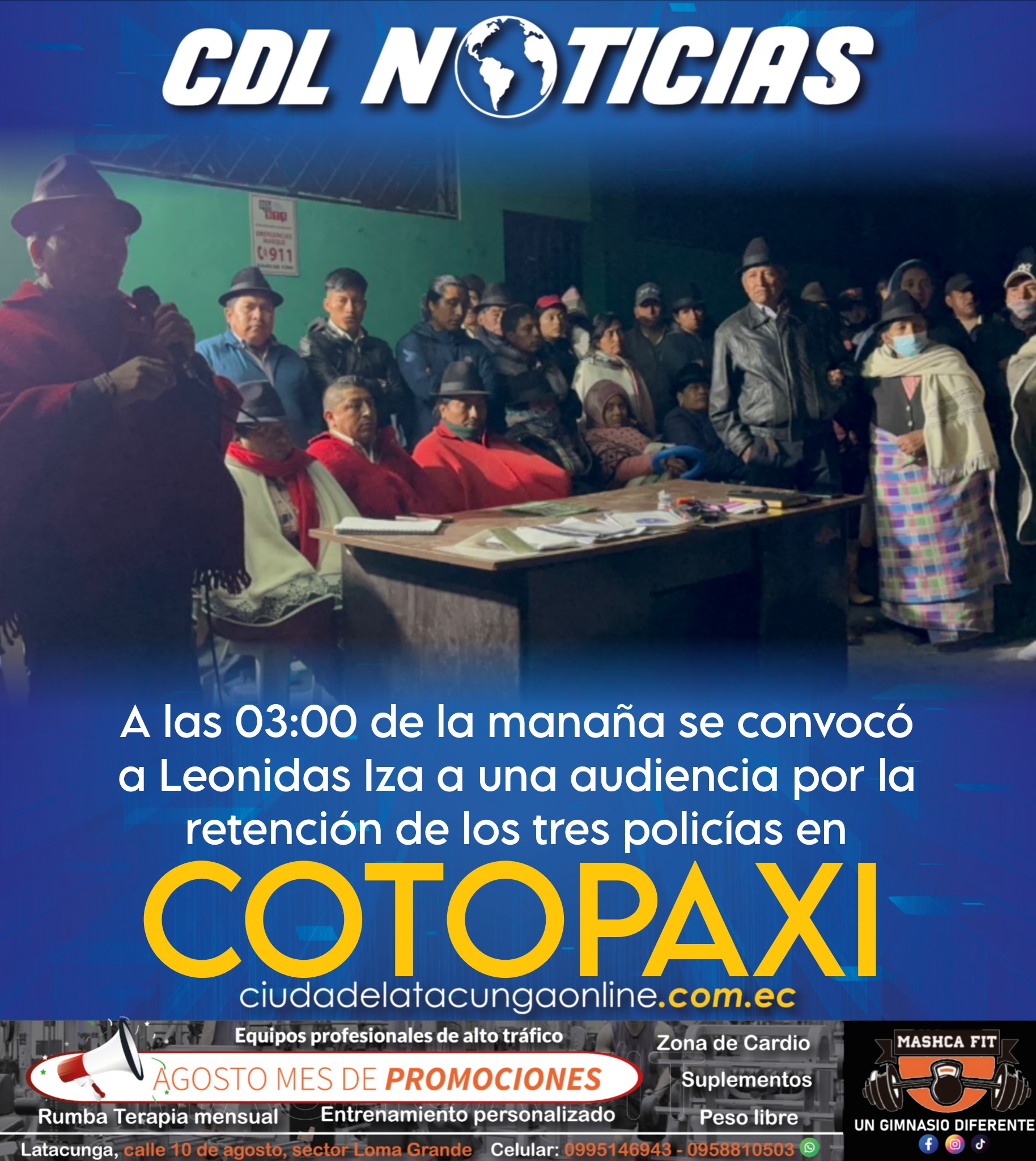 A las 03:00 am se convocó a Leonidas Iza a una audiencia por la retención de los tres policías en San Ignacio, Cotopaxi
