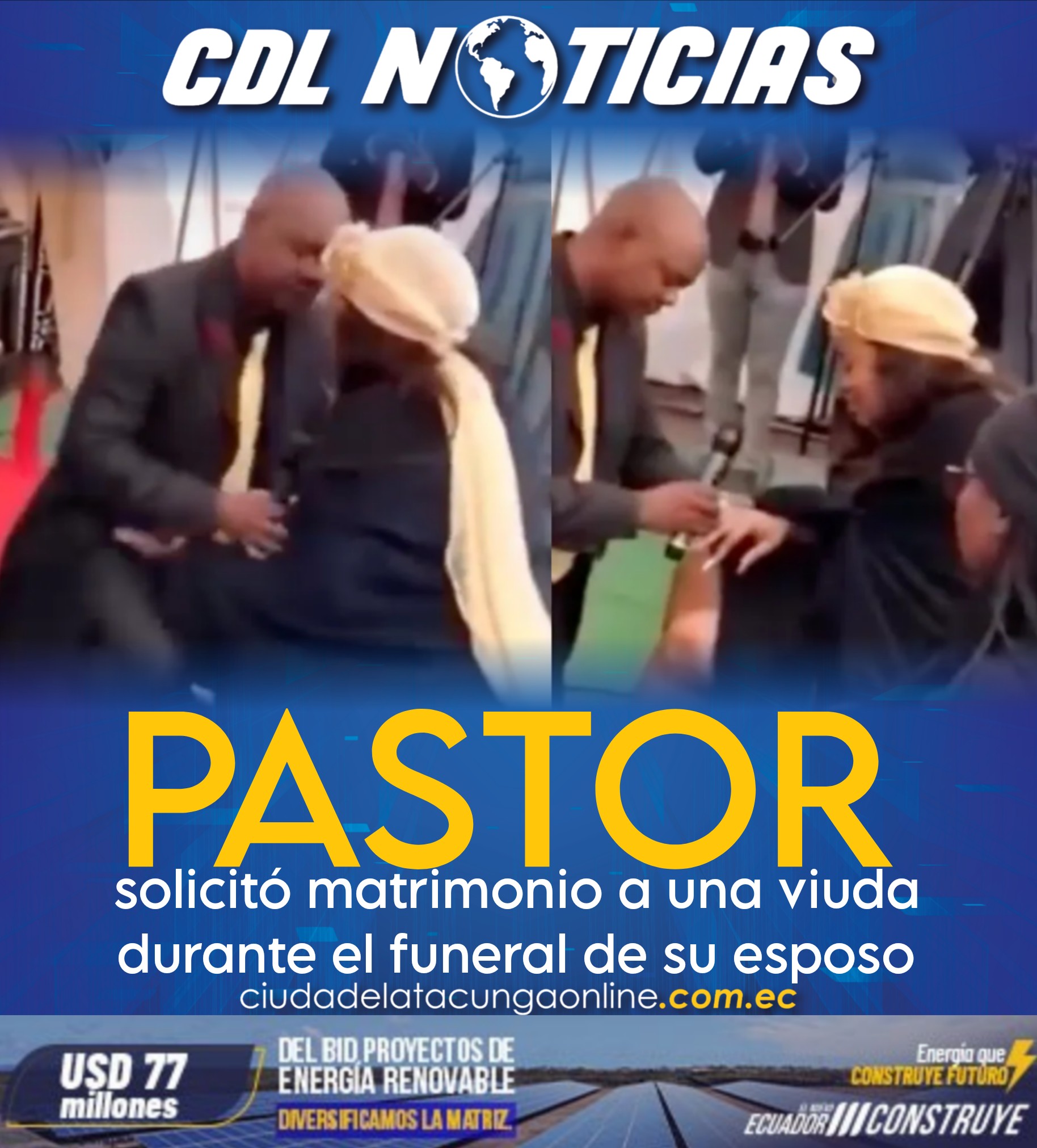 Un pastor solicitó matrimonio a una viuda durante el funeral de su esposo