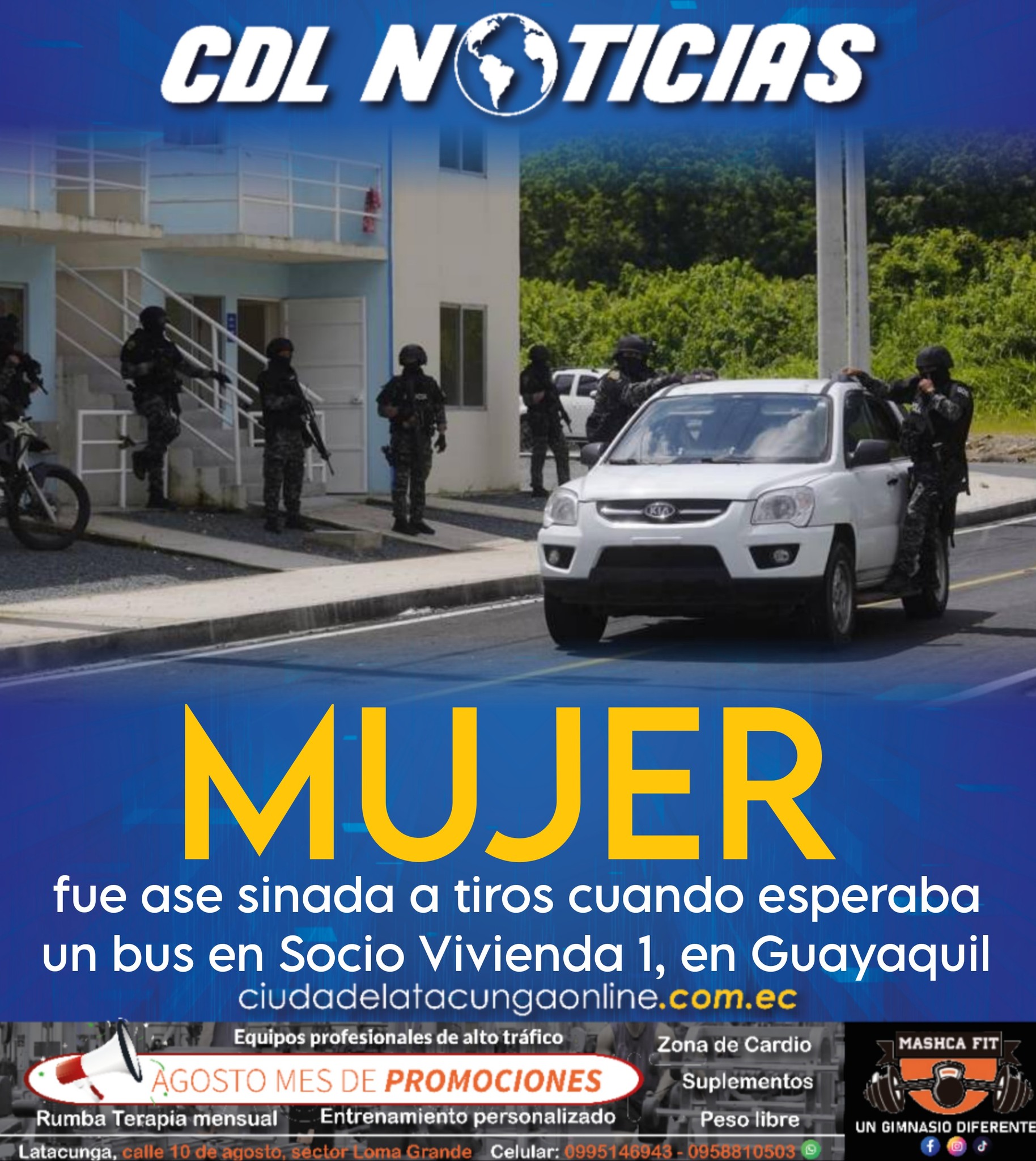Una mujer fue ase sinada a tiros cuando esperaba un bus en Socio Vivienda 1, en Guayaquil