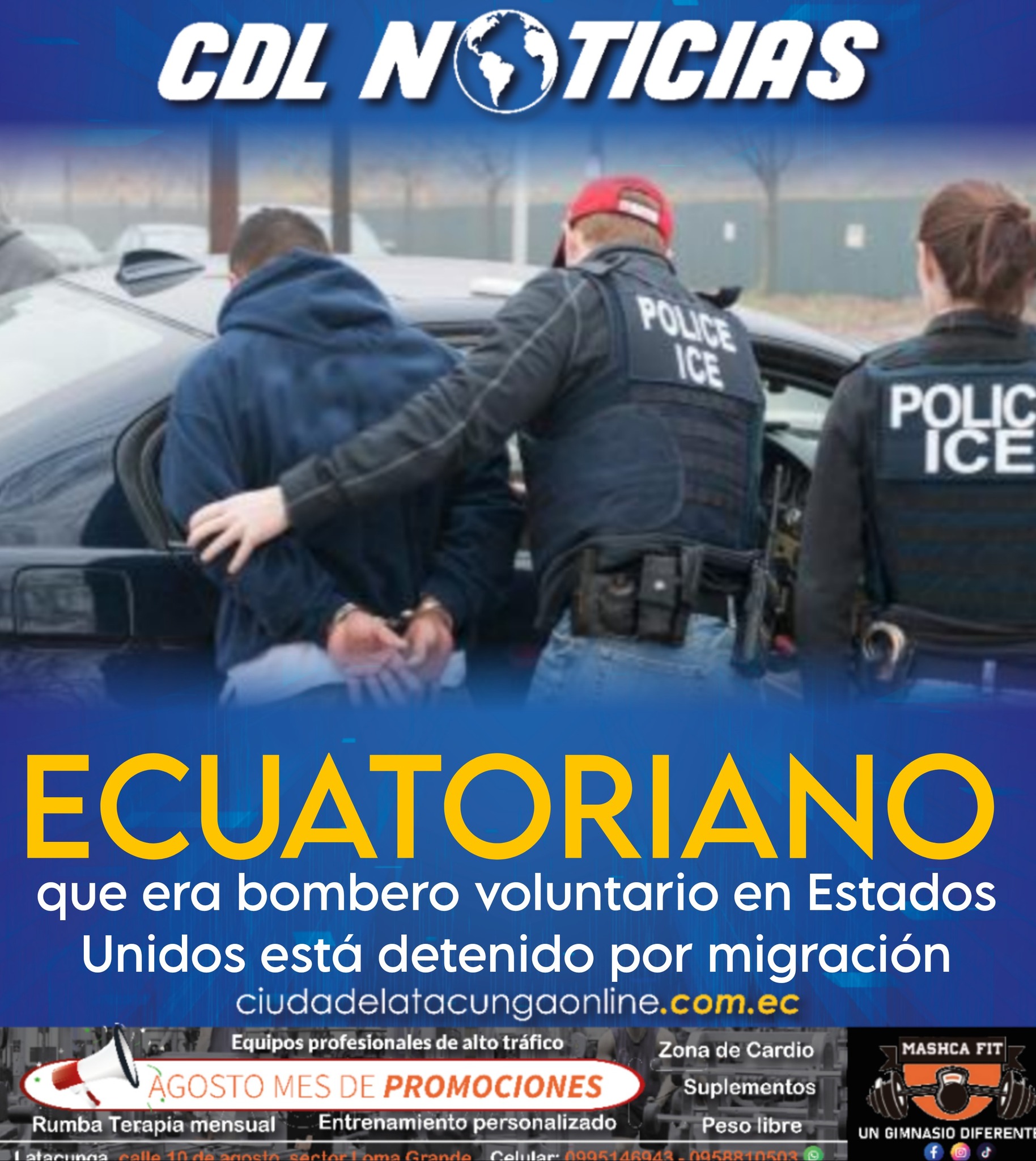 Un ecuatoriano que era bombero voluntario en Estados Unidos está detenido por migración