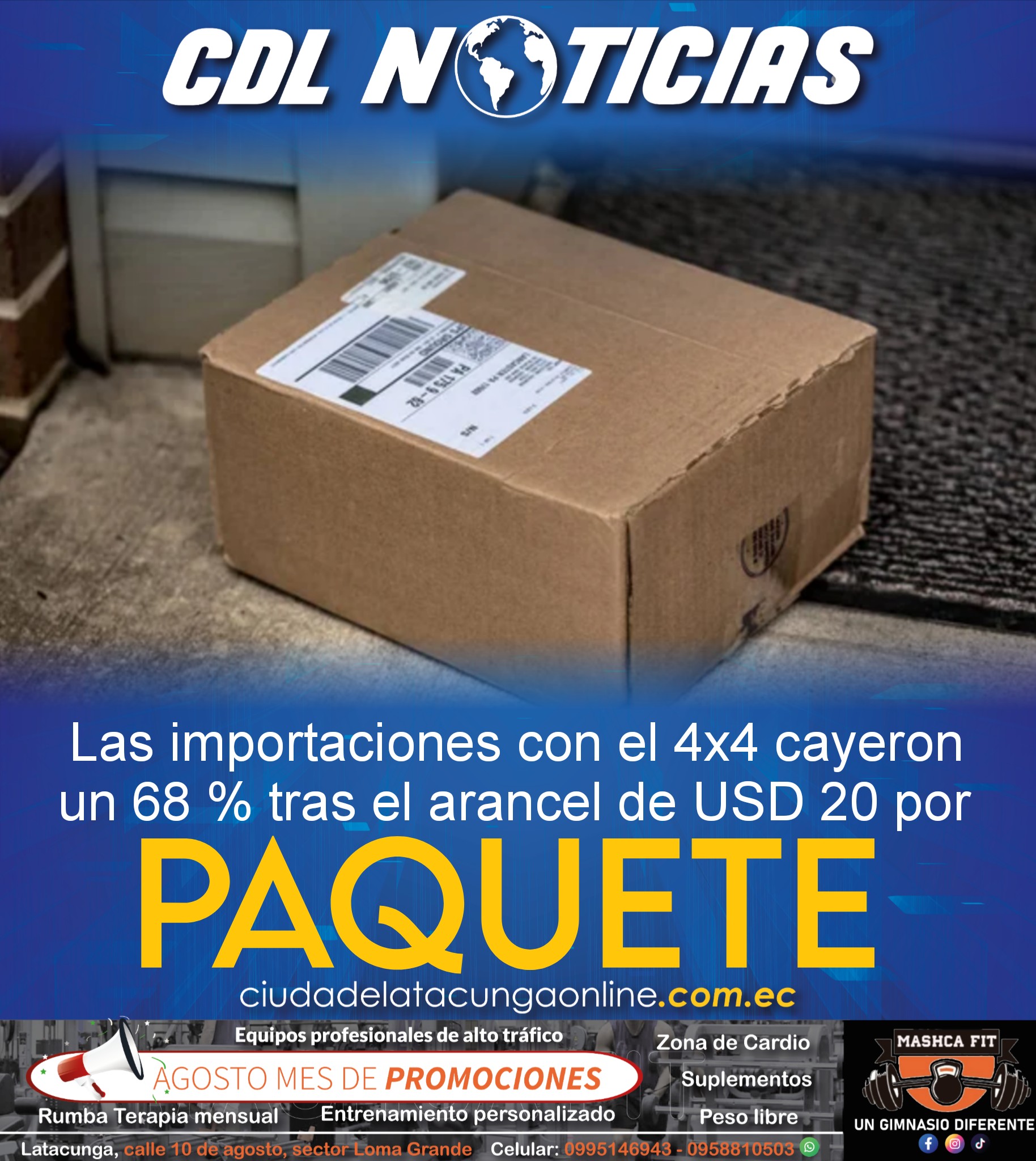 Las importaciones con el 4×4 cayeron un 68 % tras el arancel de USD 20 por paquete