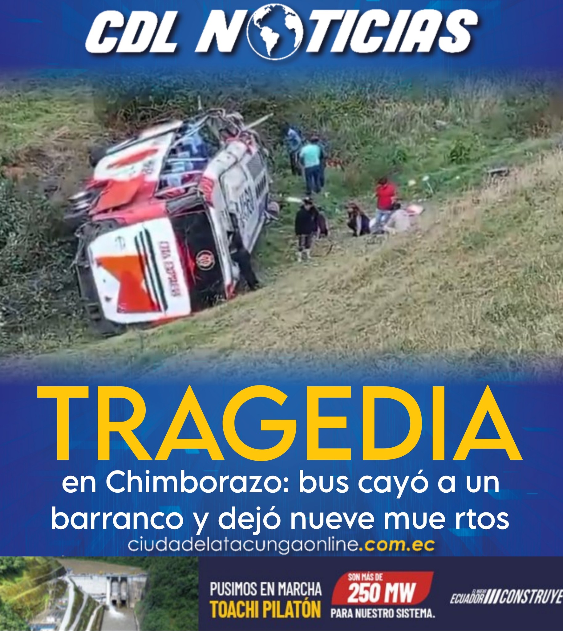 Tragedia en Chimborazo: bus cayó a un barranco y dejó nueve mu ertos