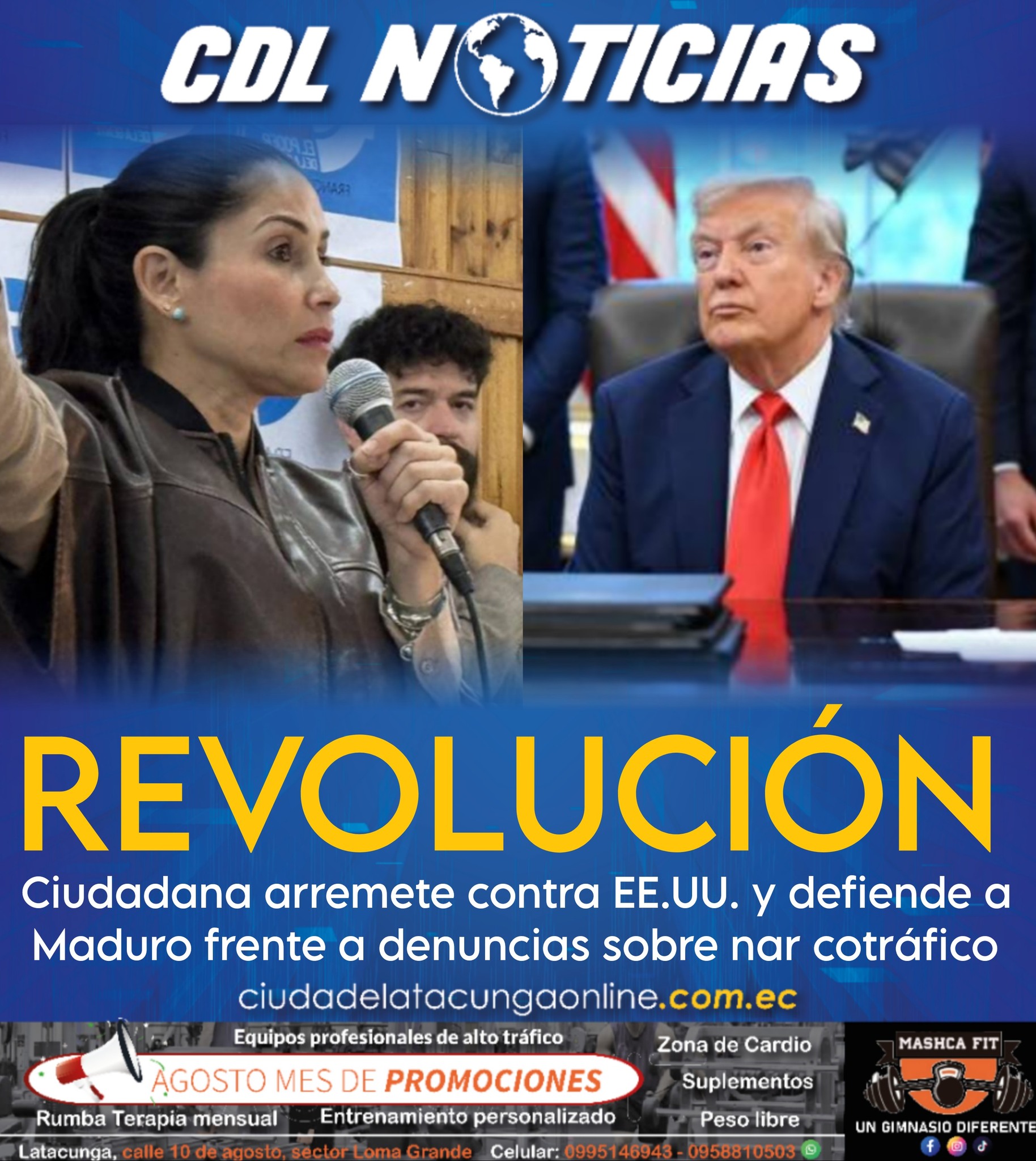 Revolución Ciudadana arremete contra EE.UU. y defiende a Maduro frente a denuncias sobre nar cotráfico