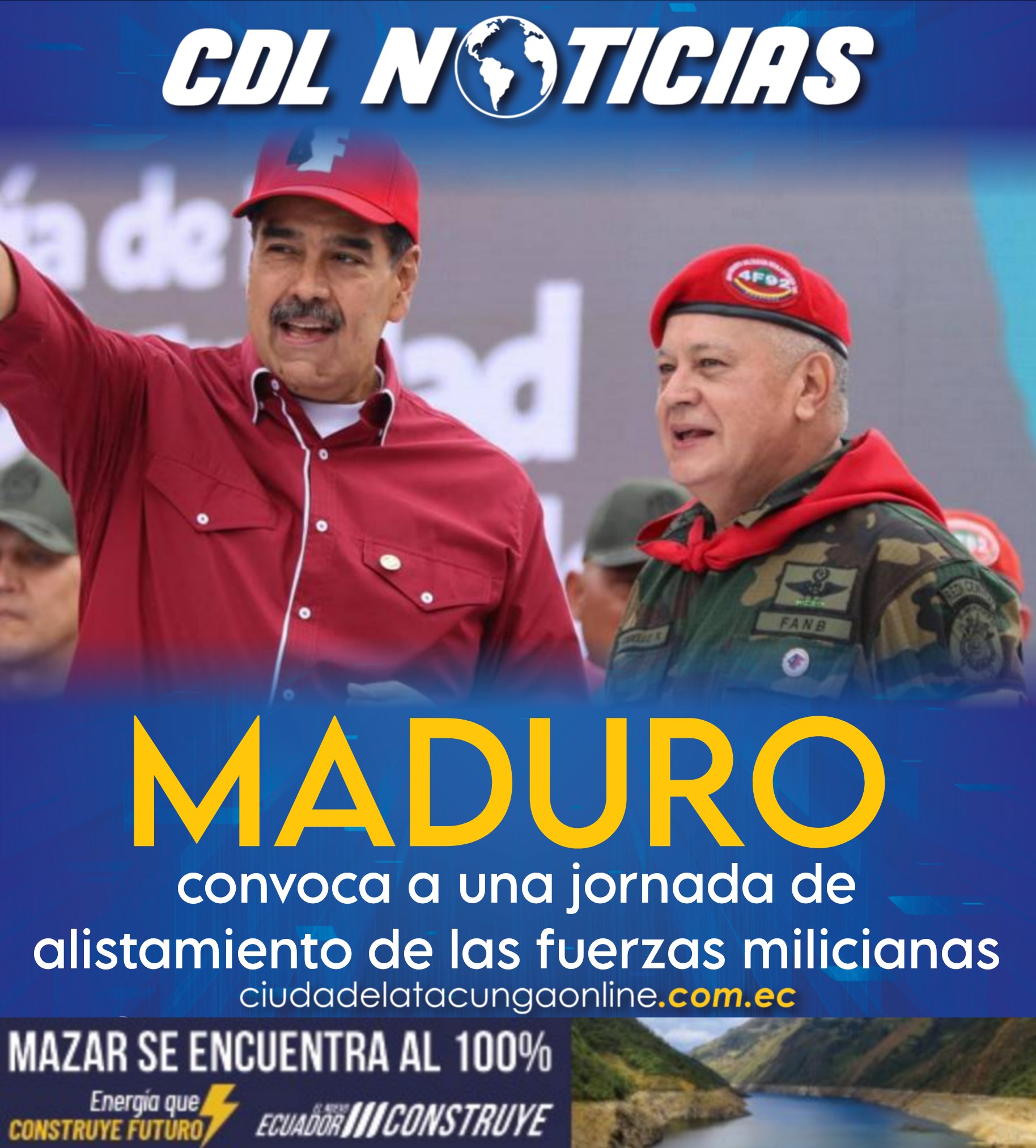 Maduro convoca a una jornada de alistamiento de las fuerzas milicianas