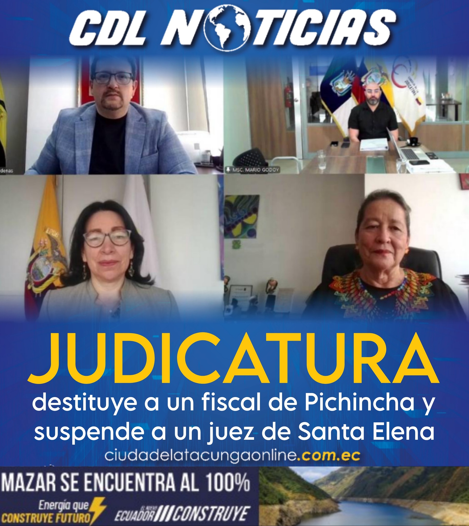 El Pleno de la Judicatura destituye a un fiscal de Pichincha y suspende a un juez de Santa Elena