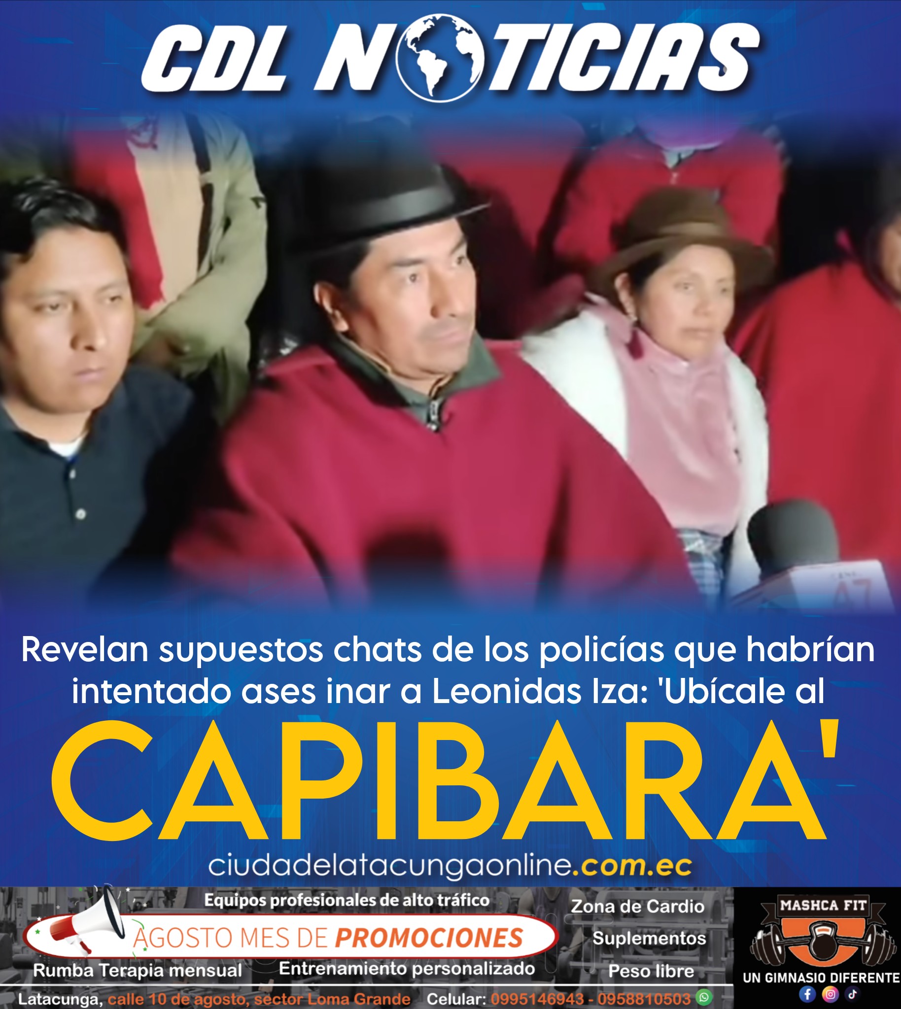 Revelan supuestos chats de los policías que habrían intentado ases inar a Leonidas Iza: ‘Ubícale al capibara’