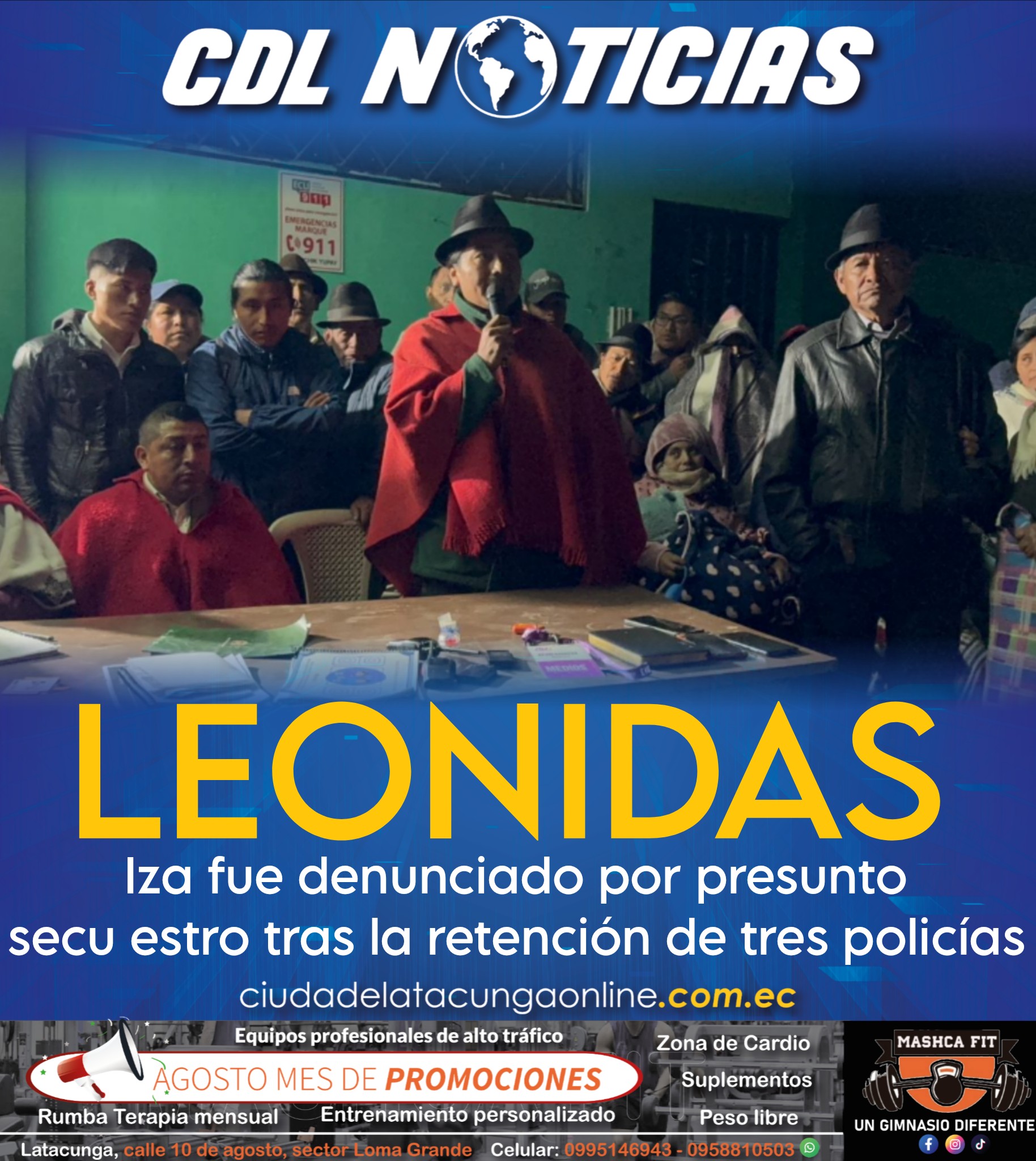 Leonidas Iza fue denunciado por presunto secu estro tras la retención de tres policías