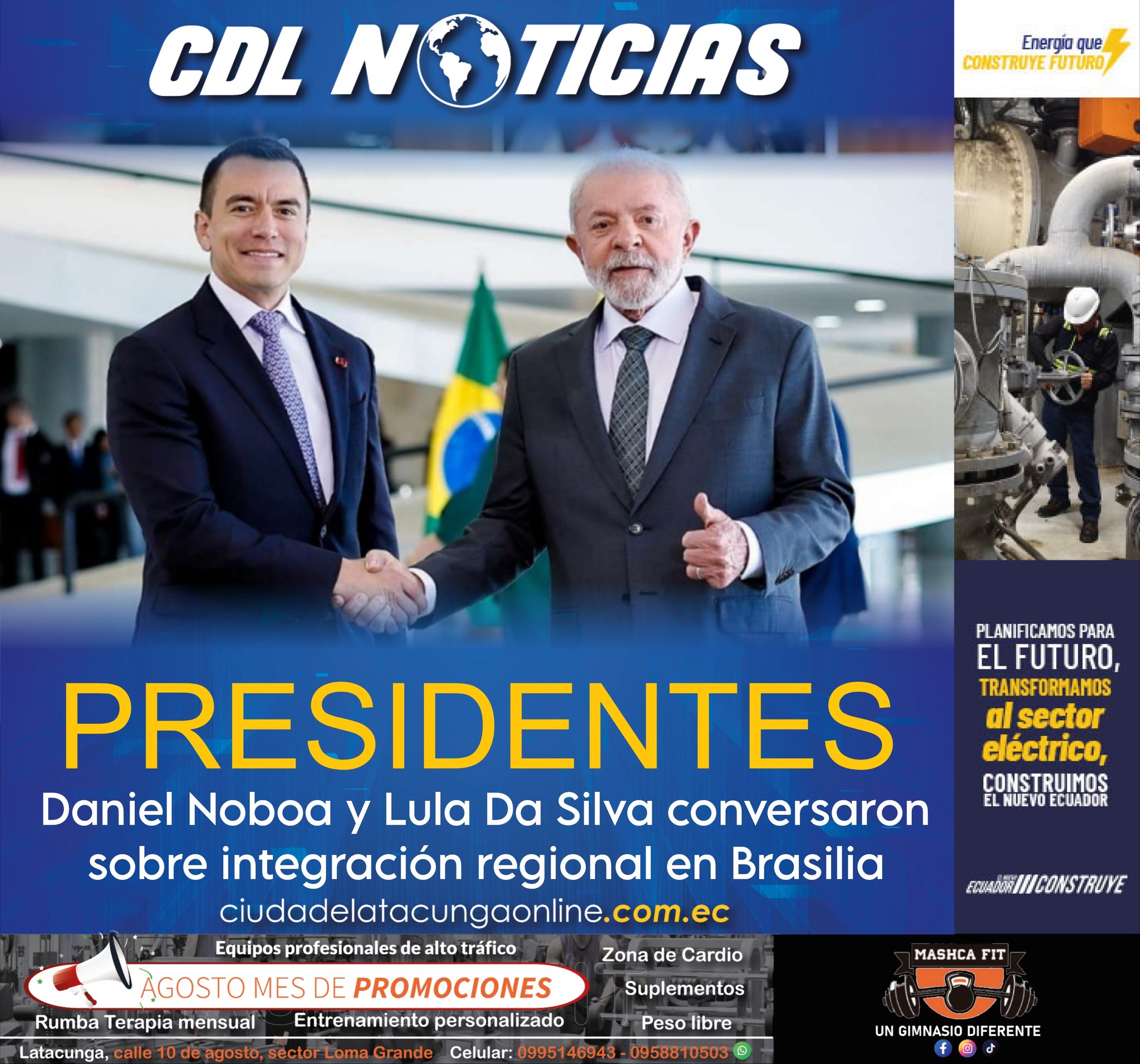 Presidentes Daniel Noboa y Lula Da Silva conversaron sobre integración regional en Brasilia