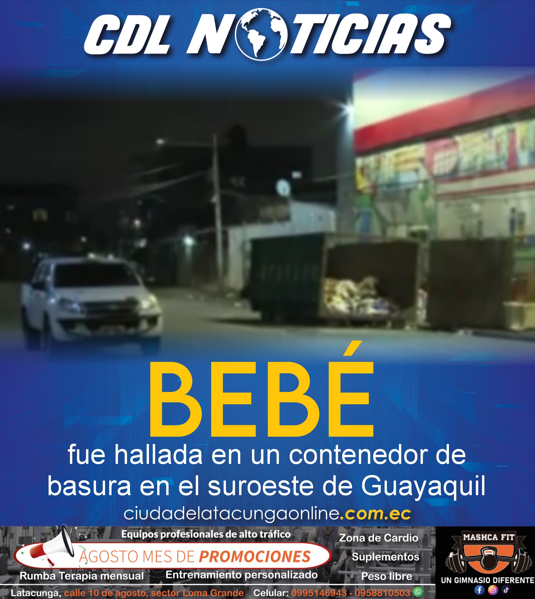 Una bebé fue hallada en un contenedor de basura en el suroeste de Guayaquil