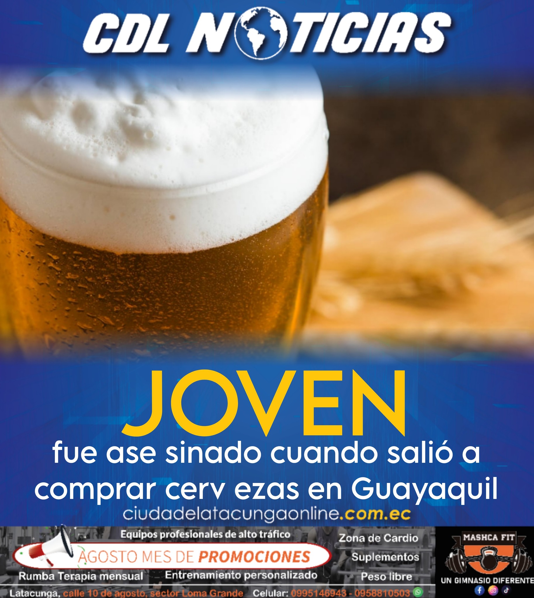 Joven fue ase sinado cuando salió a comprar cerv ezas en Guayaquil