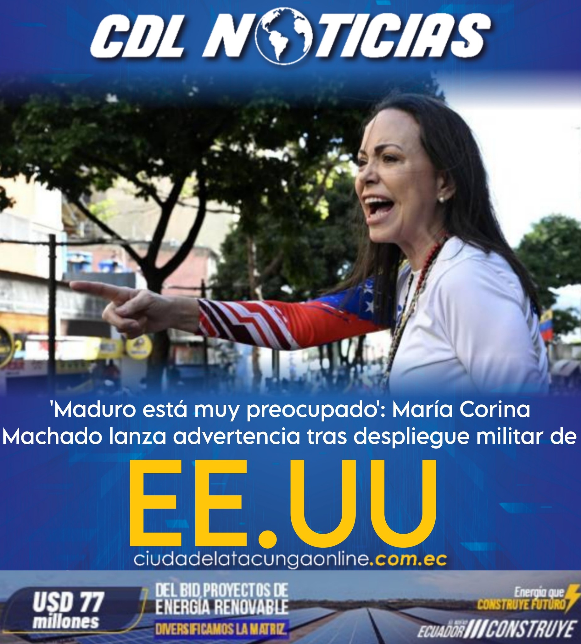 ‘Maduro está muy preocupado’: María Corina Machado lanza advertencia tras despliegue militar de EE. UU.