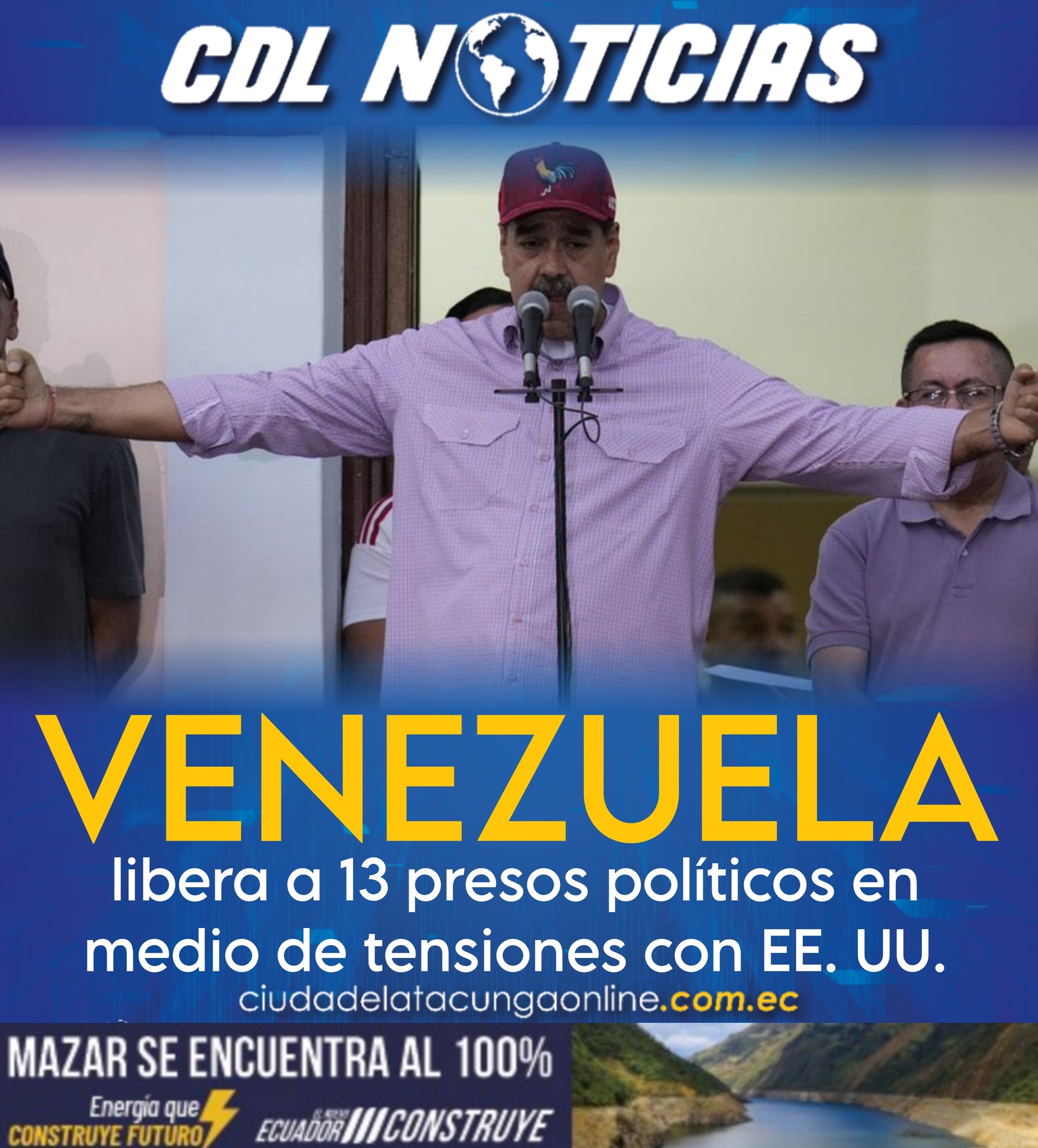 Venezuela libera a 13 presos políticos en medio de tensiones con EE. UU.